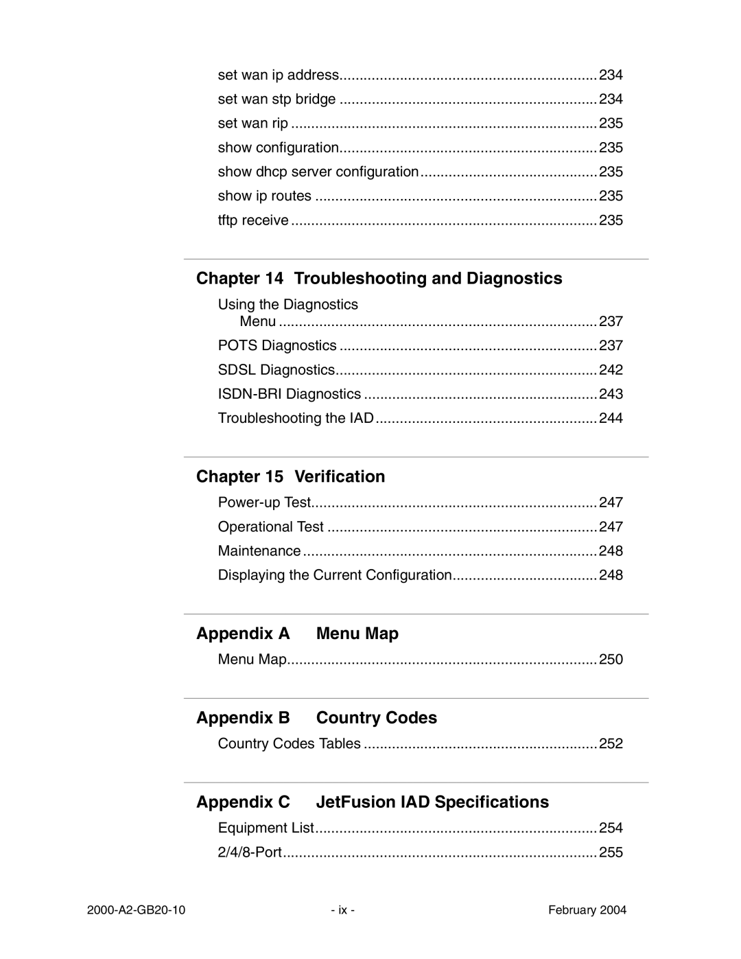 Paradyne JetFusion Integrated Access Device manual Chapter Troubleshooting and Diagnostics, Chapter Verification, Menu Map 