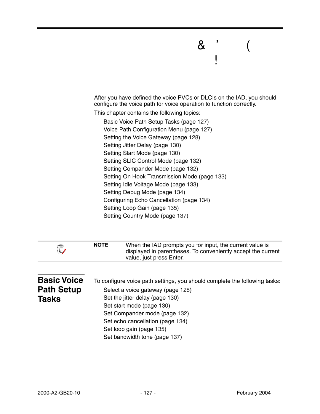 Paradyne JetFusion Integrated Access Device manual Rqiljxudwlrq, Basic Voice Path Setup Tasks 