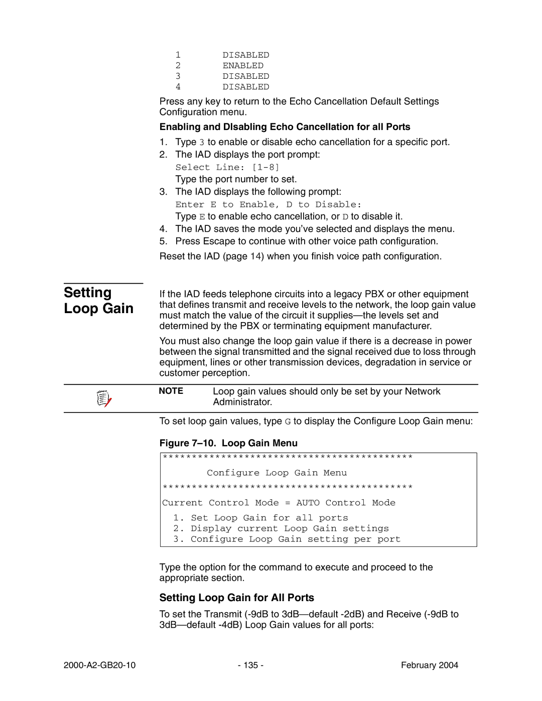 Paradyne JetFusion Integrated Access Device manual Setting Loop Gain for All Ports 