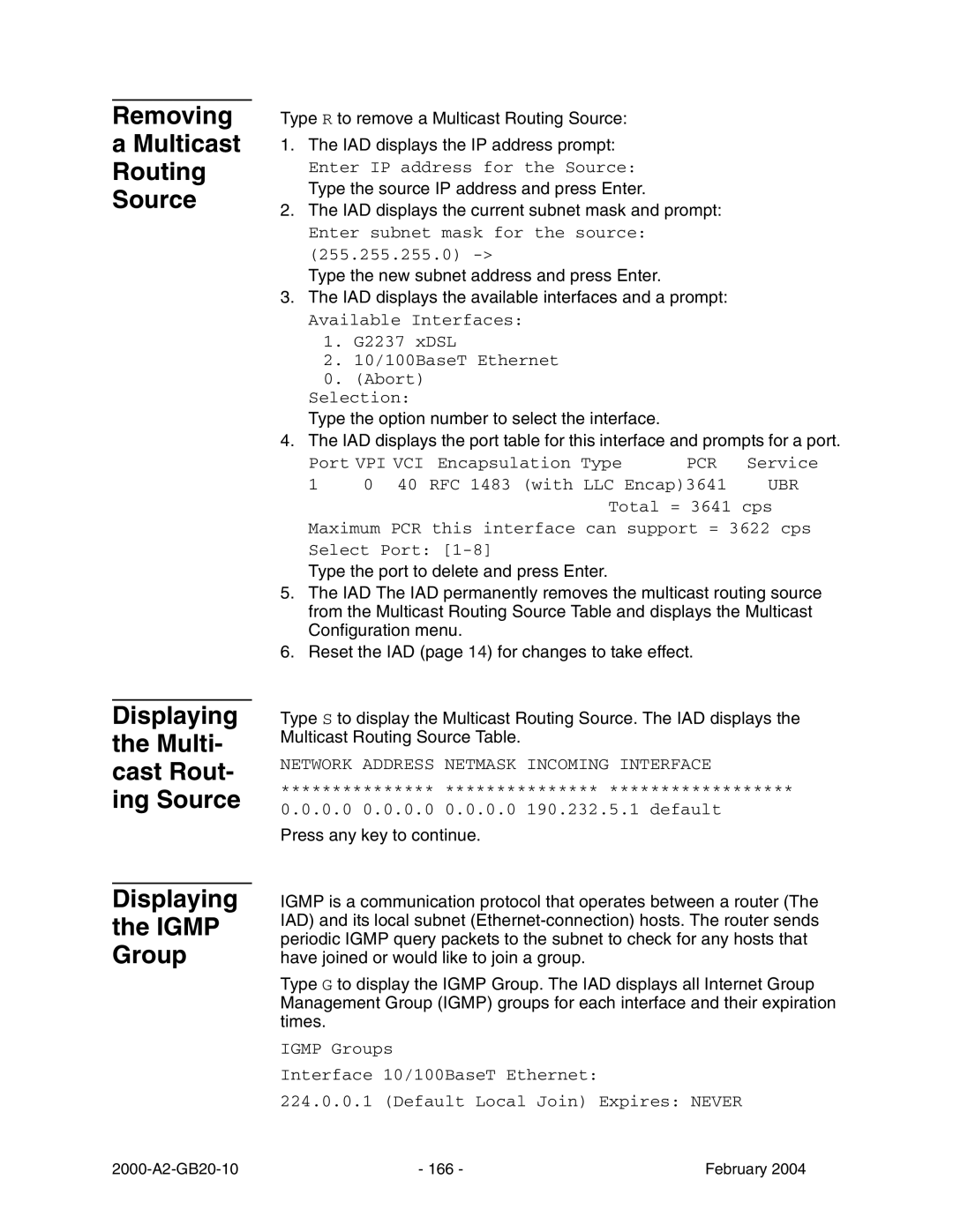 Paradyne JetFusion Integrated Access Device manual Network Address Netmask Incoming Interface 