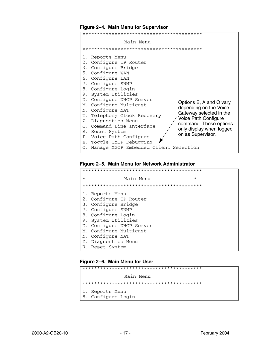 Paradyne JetFusion Integrated Access Device manual Main Menu for Supervisor 