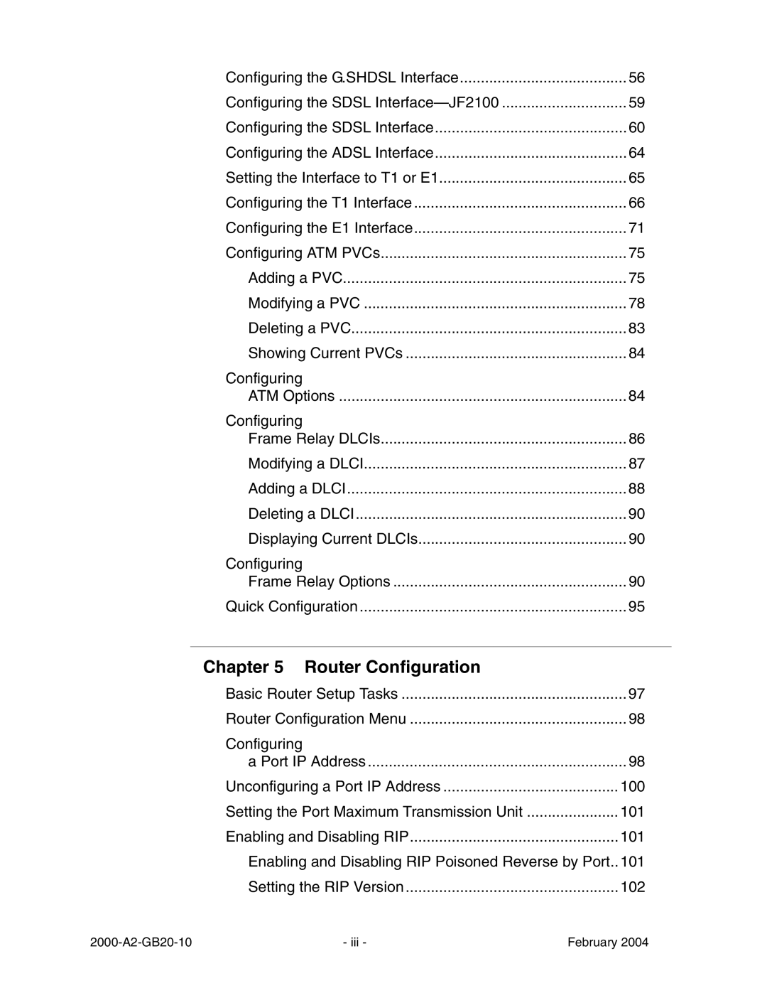 Paradyne JetFusion Integrated Access Device manual Router Configuration 