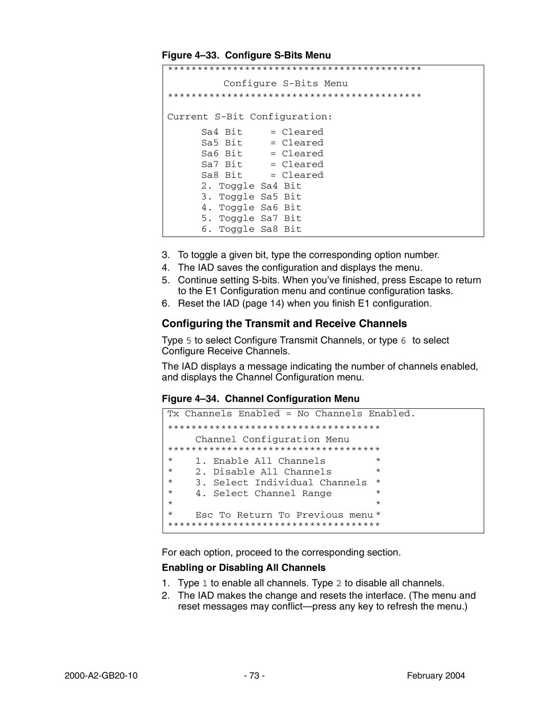 Paradyne JetFusion Integrated Access Device manual Configure S-Bits Menu 