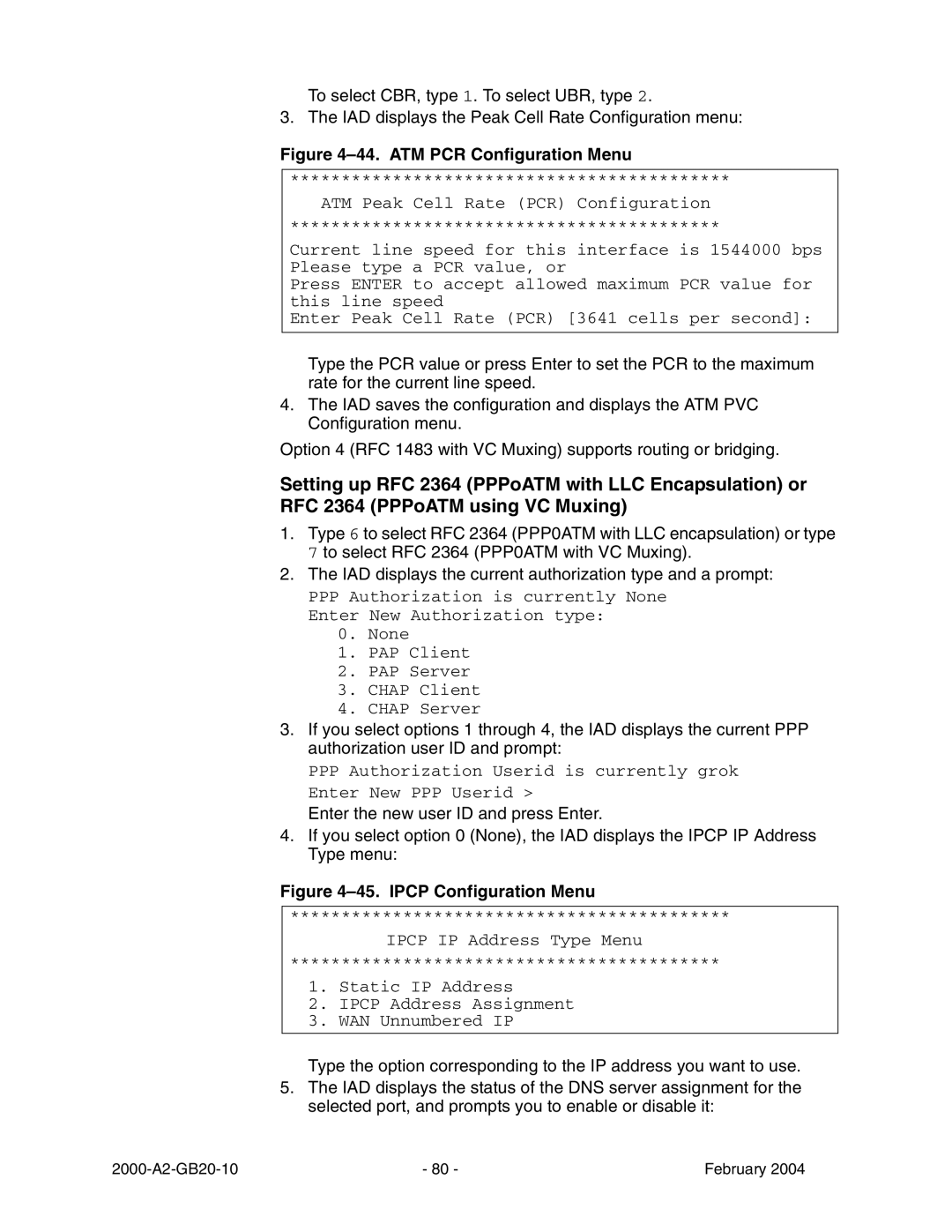 Paradyne JetFusion Integrated Access Device manual ATM PCR Configuration Menu 