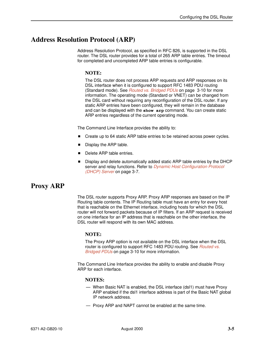 Paradyne Routers manual Address Resolution Protocol ARP, Proxy ARP 