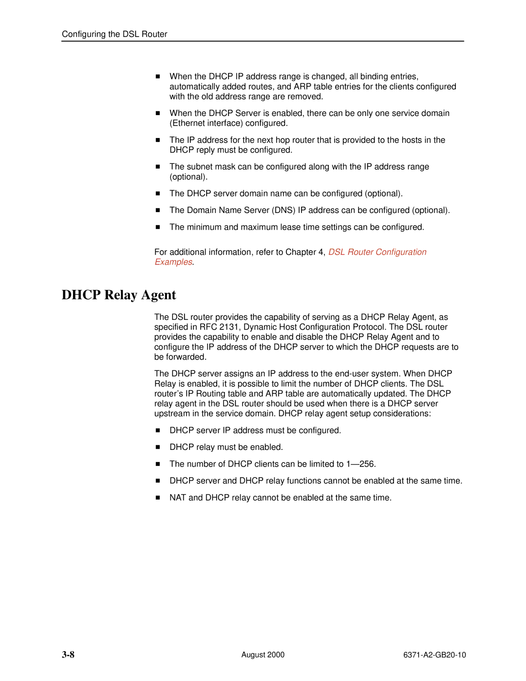 Paradyne Routers manual Dhcp Relay Agent 