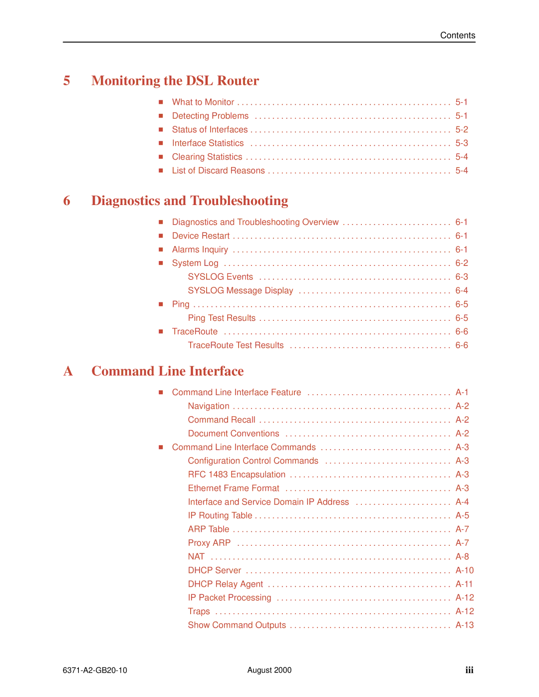 Paradyne Routers manual Monitoring the DSL Router 