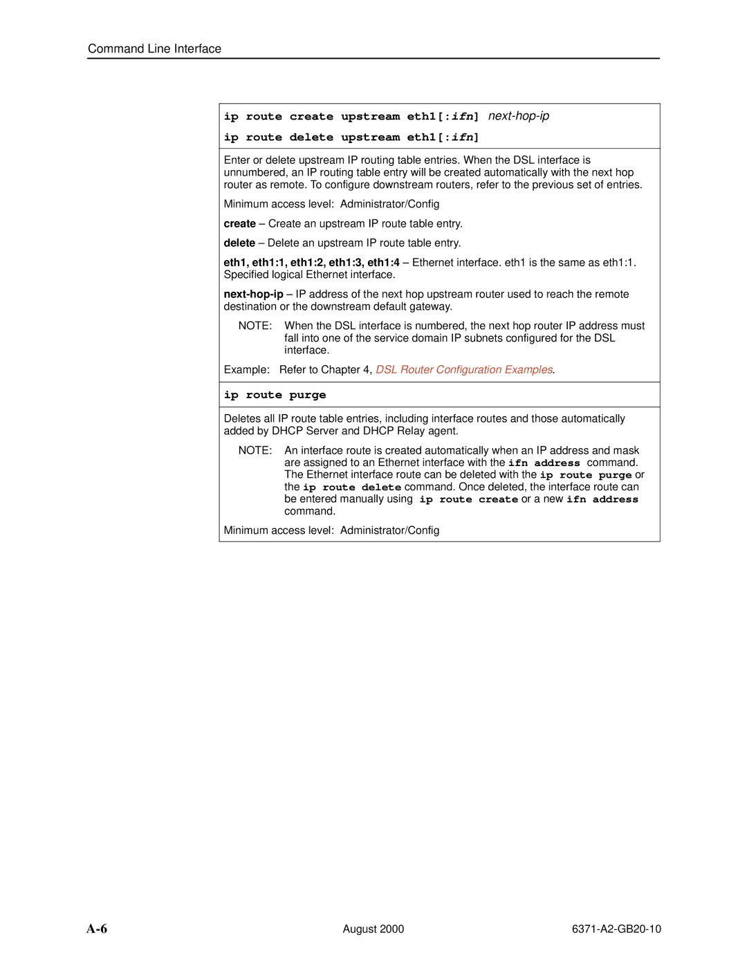 Paradyne Routers manual Ip route purge 