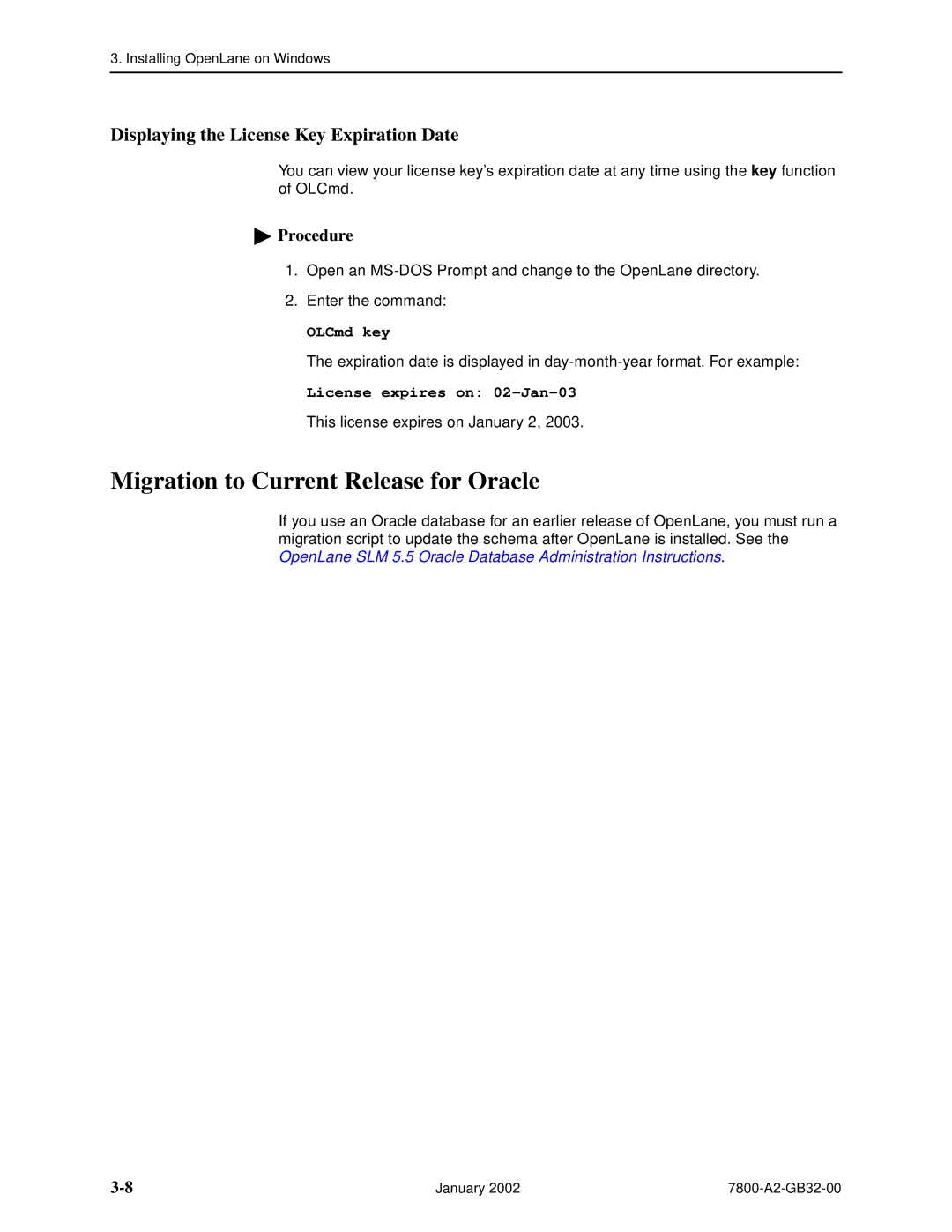 Paradyne SLM 5.5 manual Migration to Current Release for Oracle 