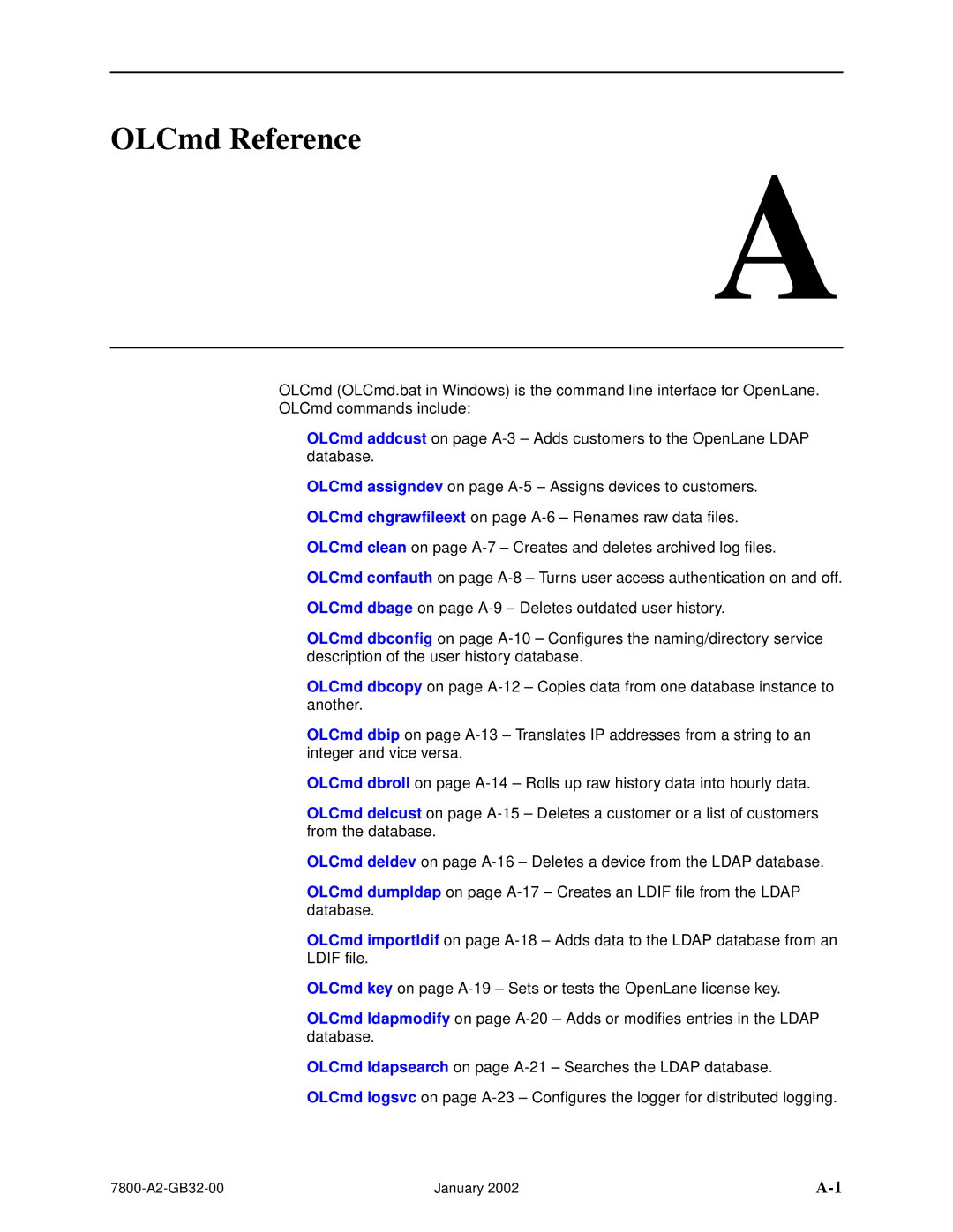 Paradyne SLM 5.5 manual OLCmd Reference 