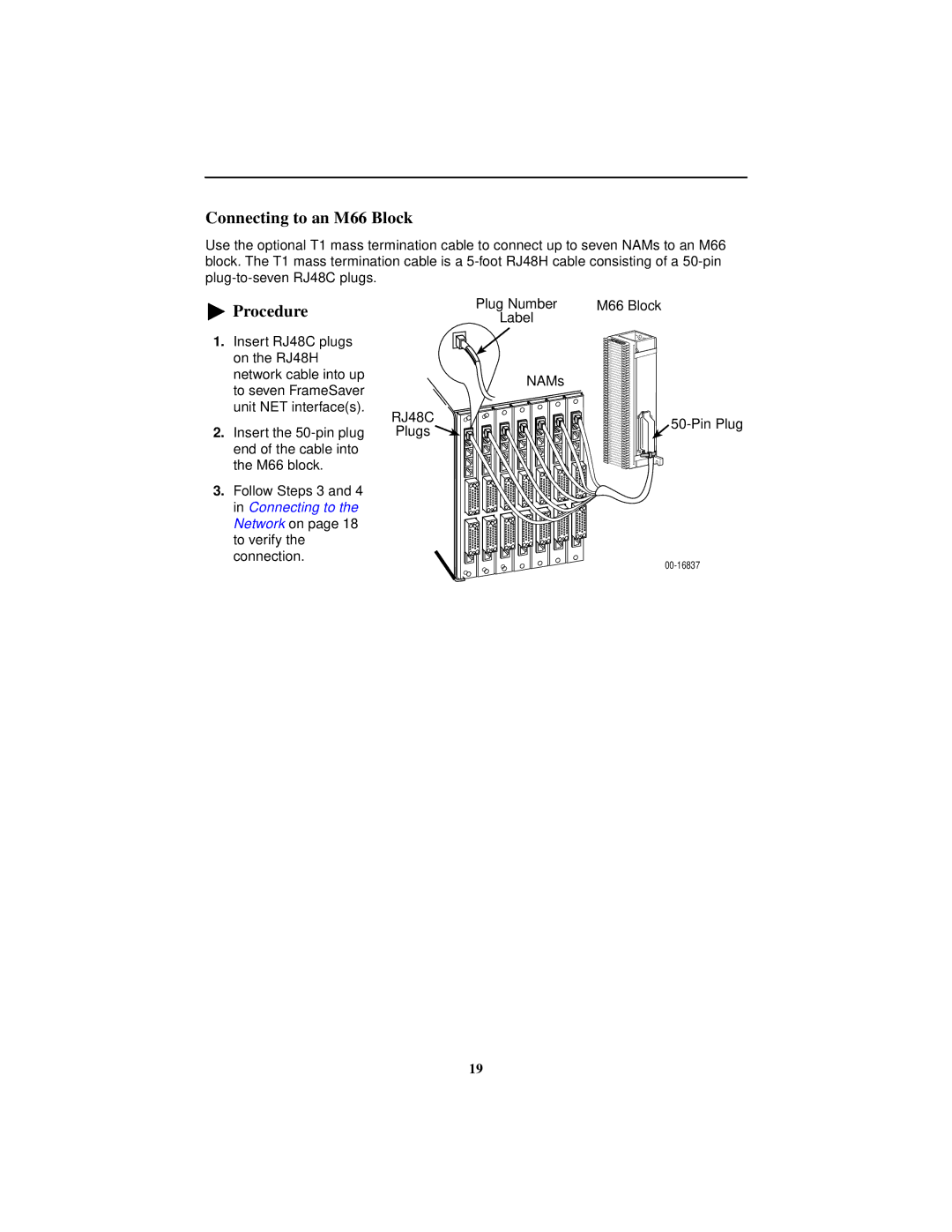 Paradyne 9128-II, SLV 9128 technical manual Connecting to an M66 Block 