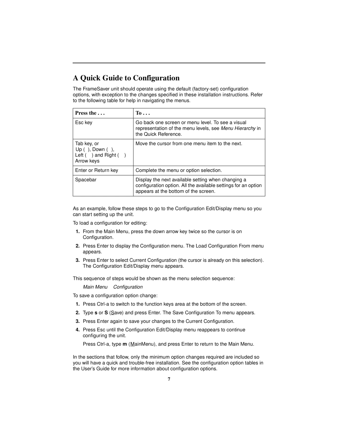 Paradyne 9128-II, SLV 9128 technical manual Quick Guide to Configuration, Press, Main Menu→ Configuration 