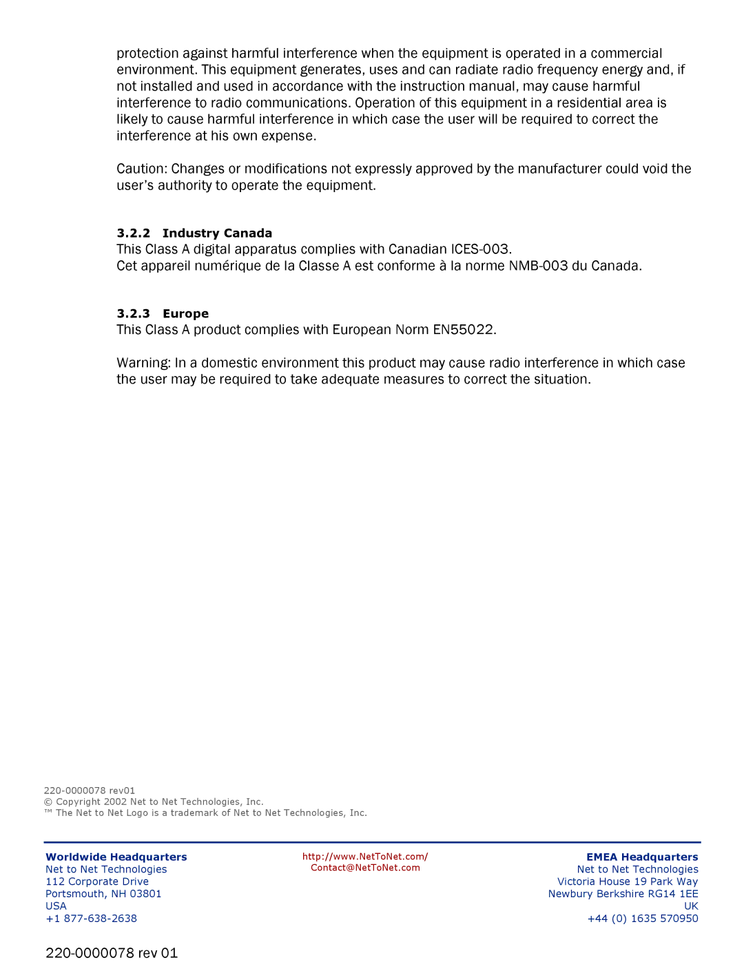 Paradyne UIM-1000T installation instructions This Class a product complies with European Norm EN55022 