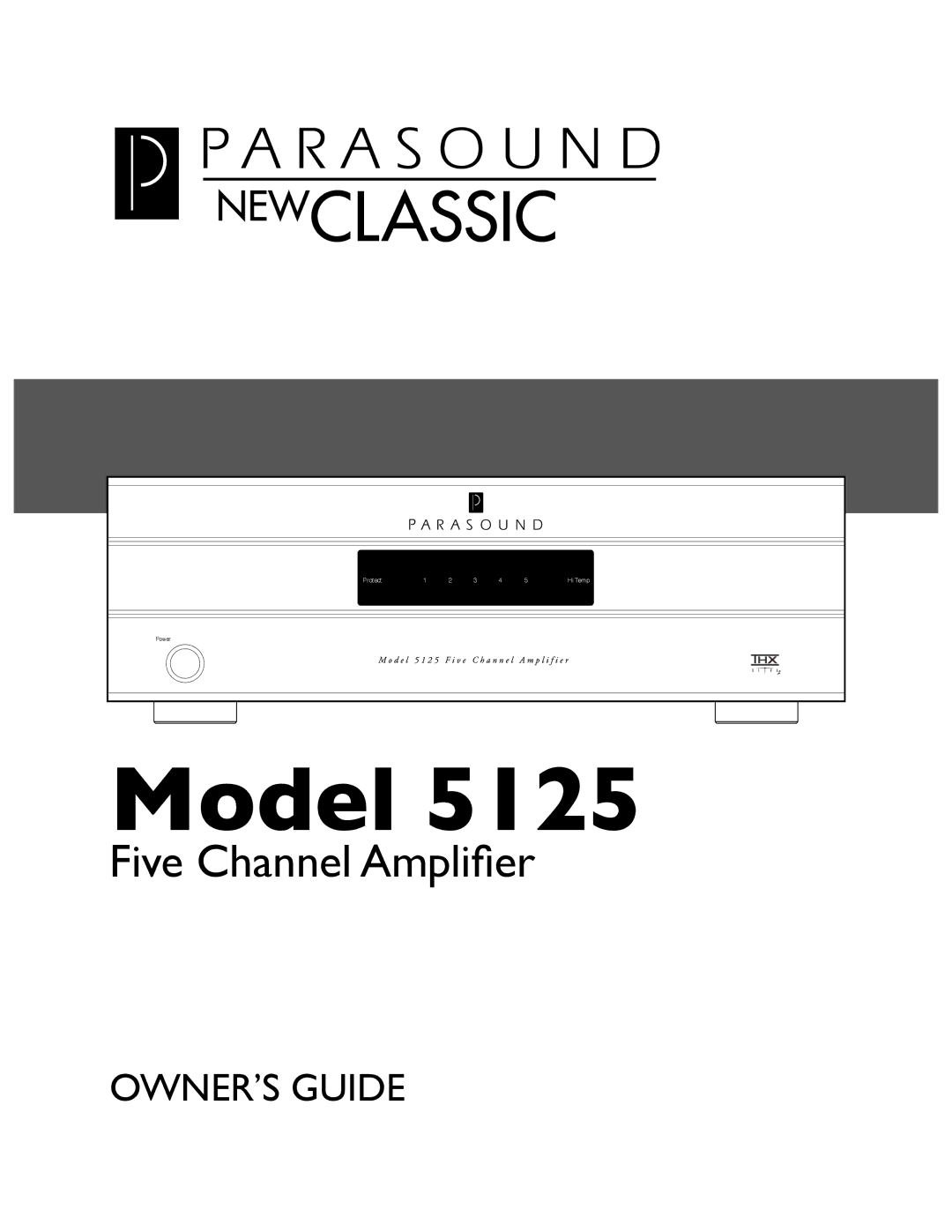 Parasound 5125 manual Model 