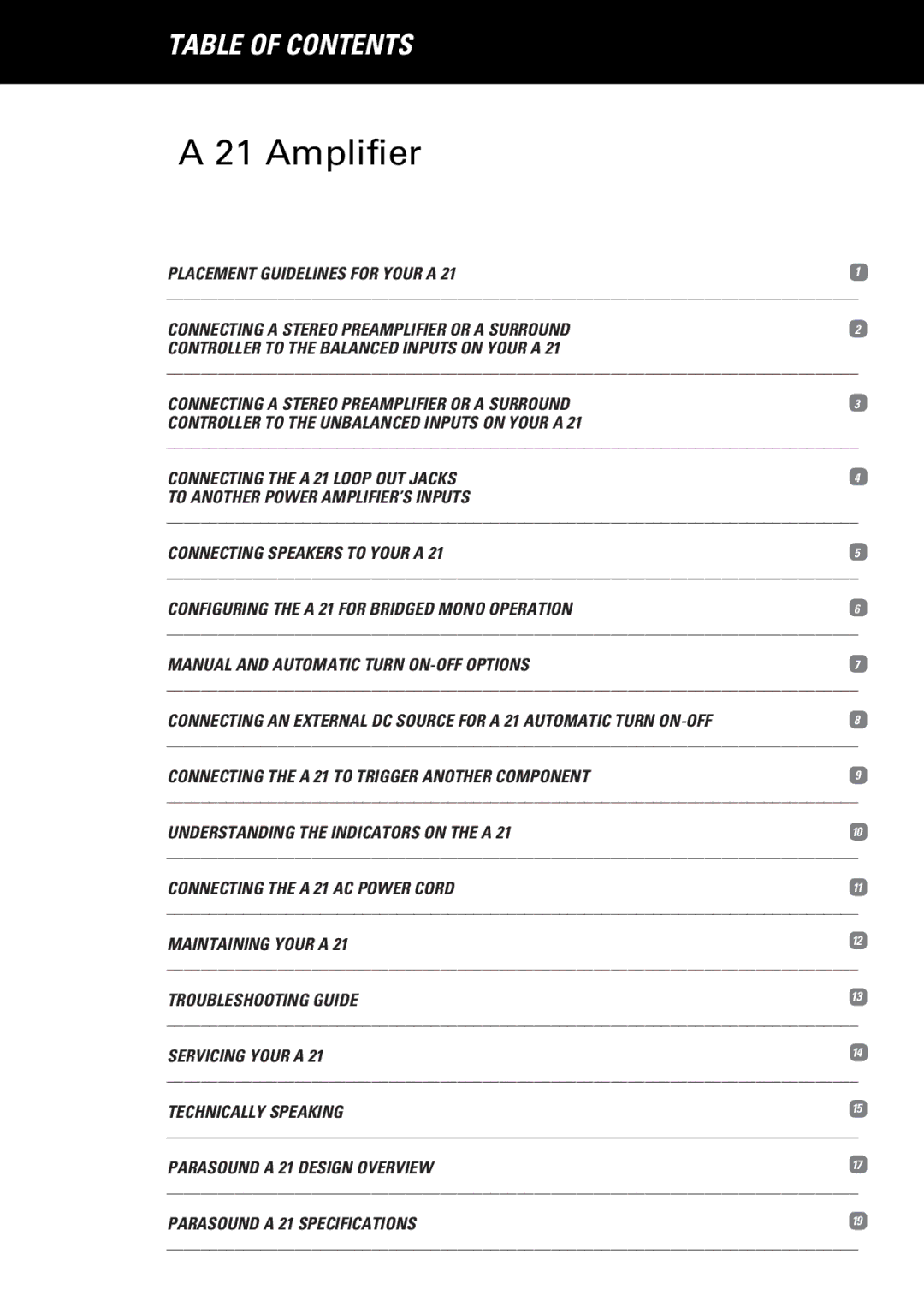 Parasound A 21 manual Amplifier 