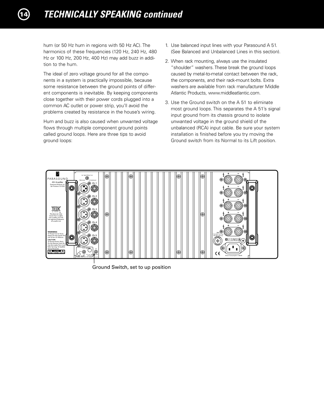 Parasound A 51 manual Technically Speaking 