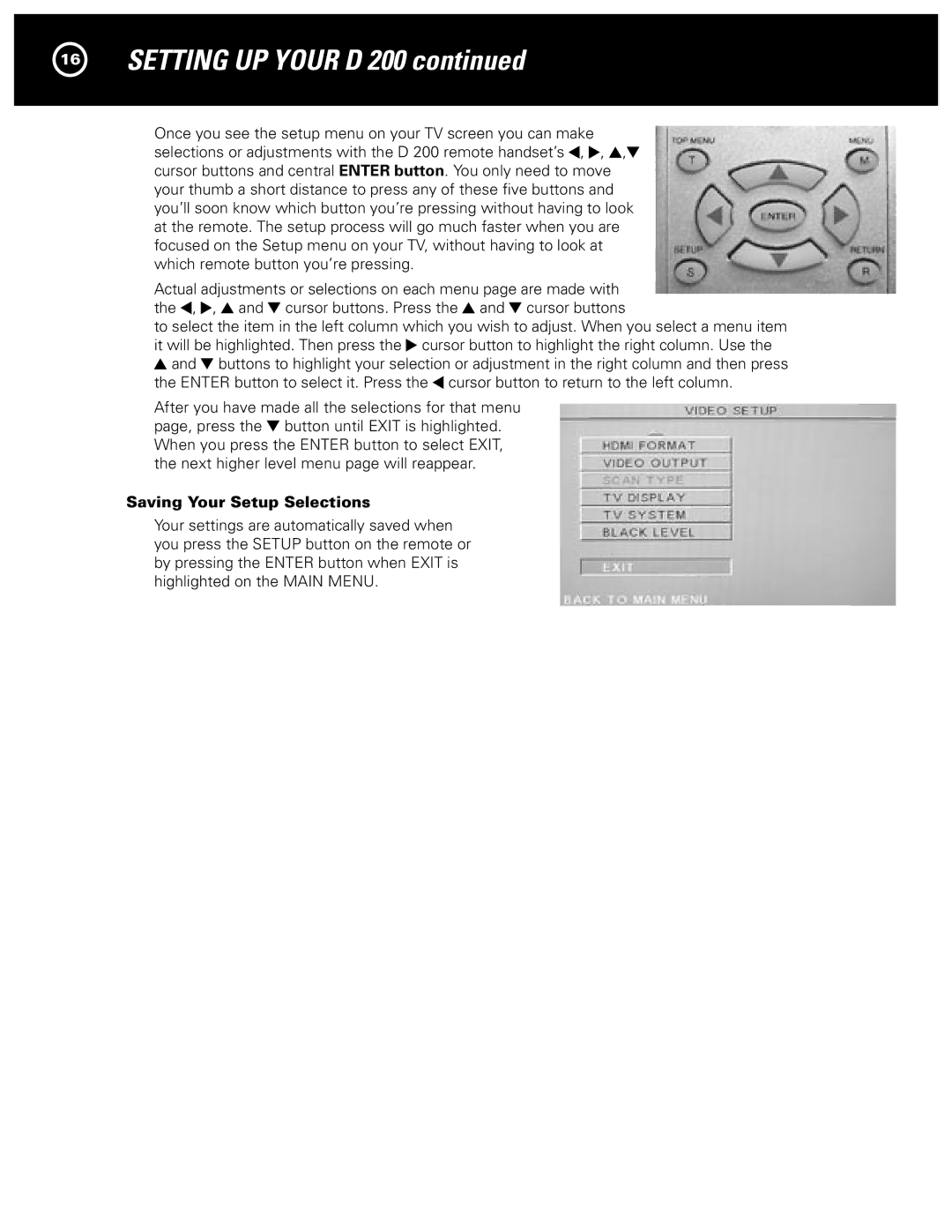 Parasound D 200 manual Setting UP Your D, Saving Your Setup Selections 