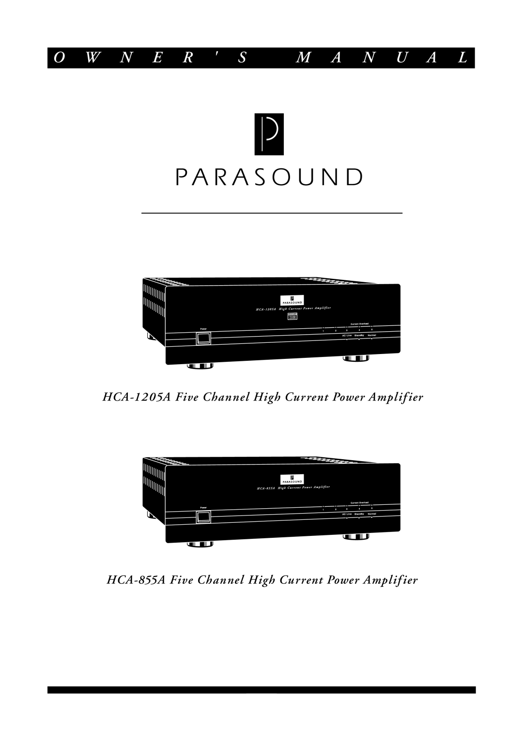 Parasound HCA-1205A owner manual N U a L 