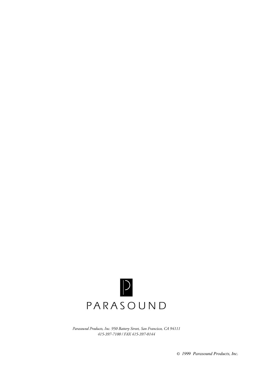 Parasound HCA-1205A owner manual Parasound Products, Inc 