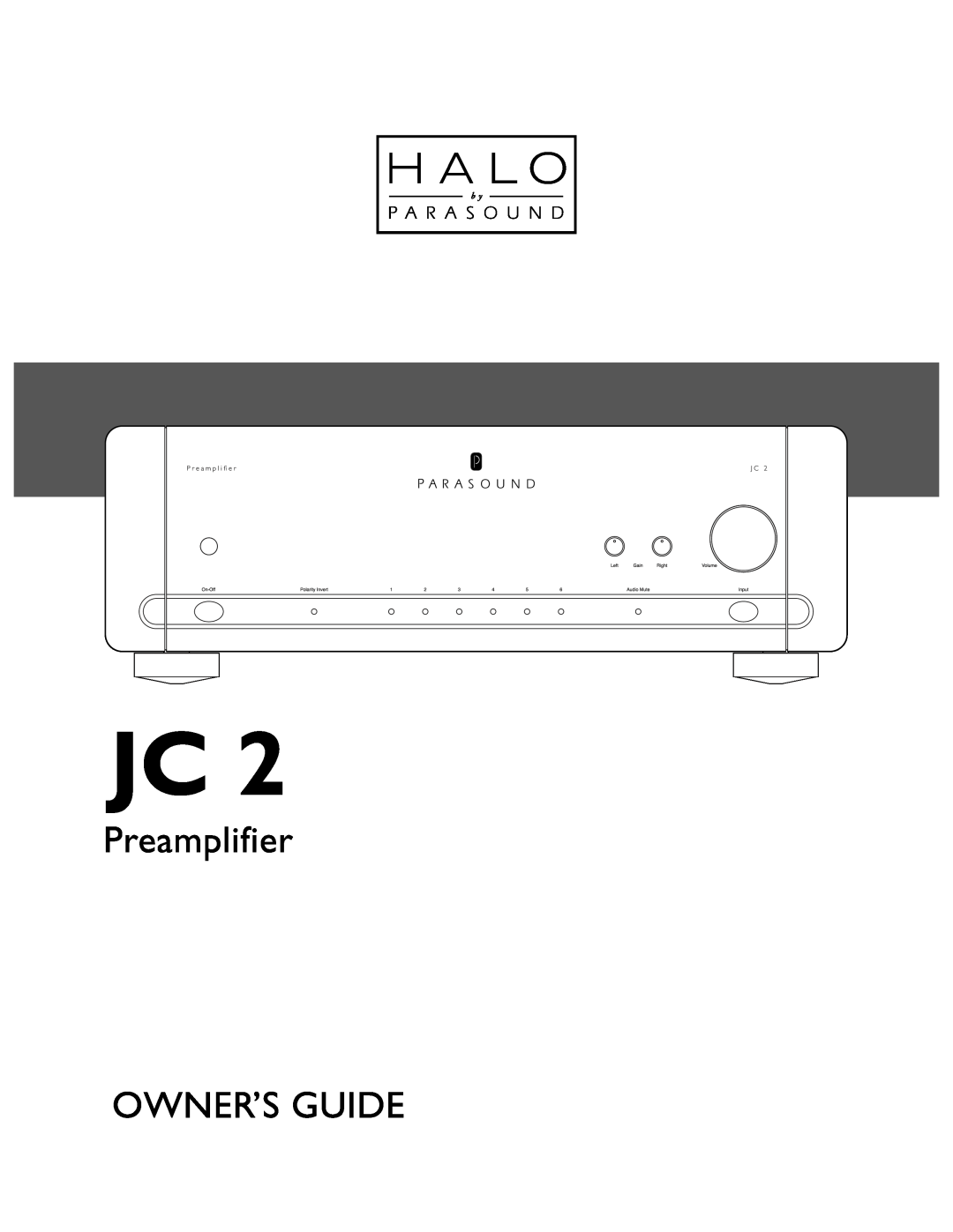 Parasound JC 2 manual 