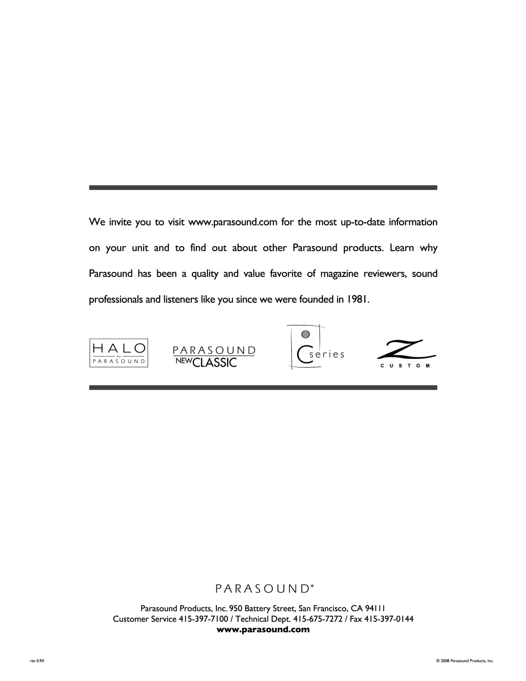 Parasound P 7 manual 