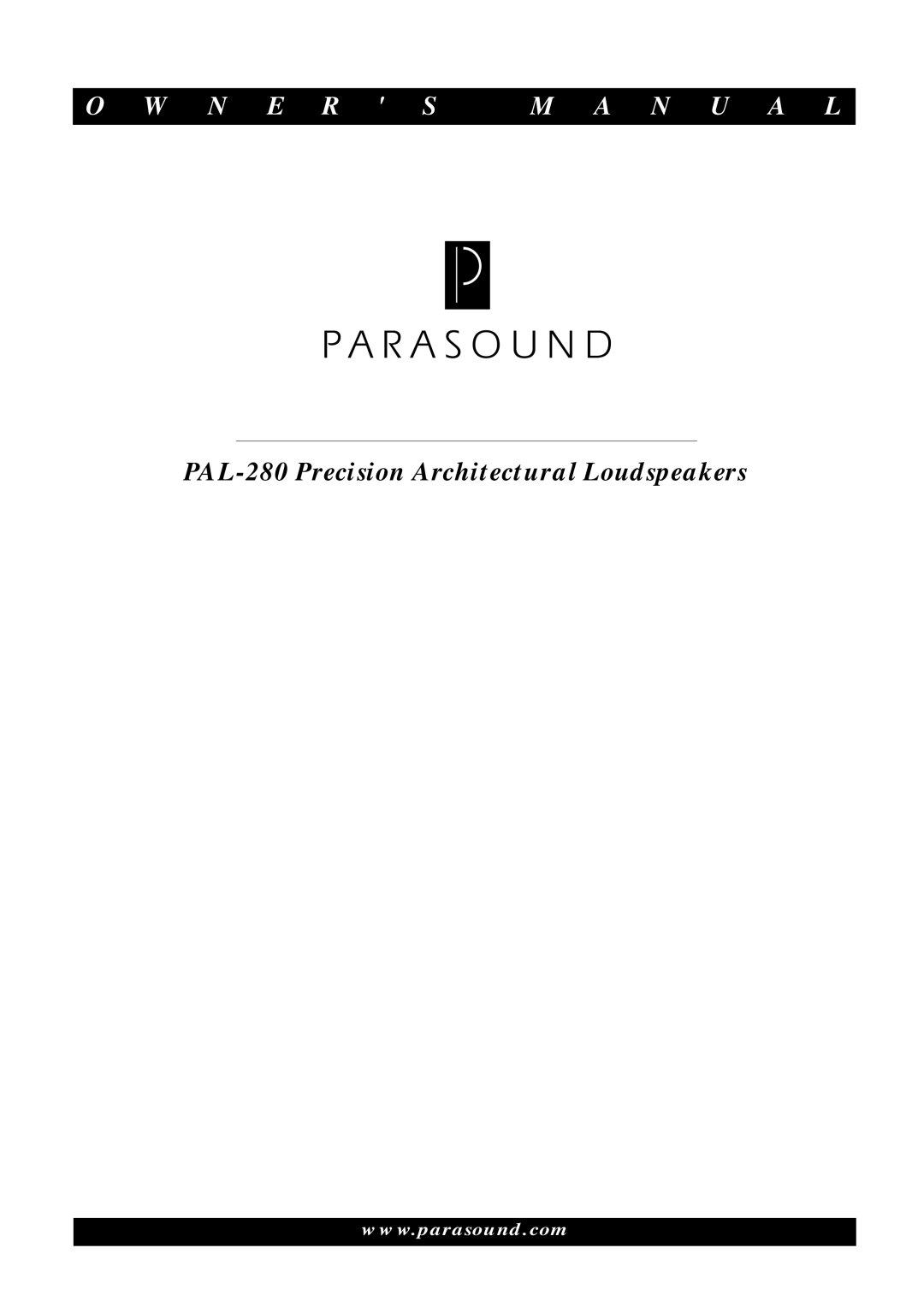 Parasound PAL-280 owner manual N U a L 