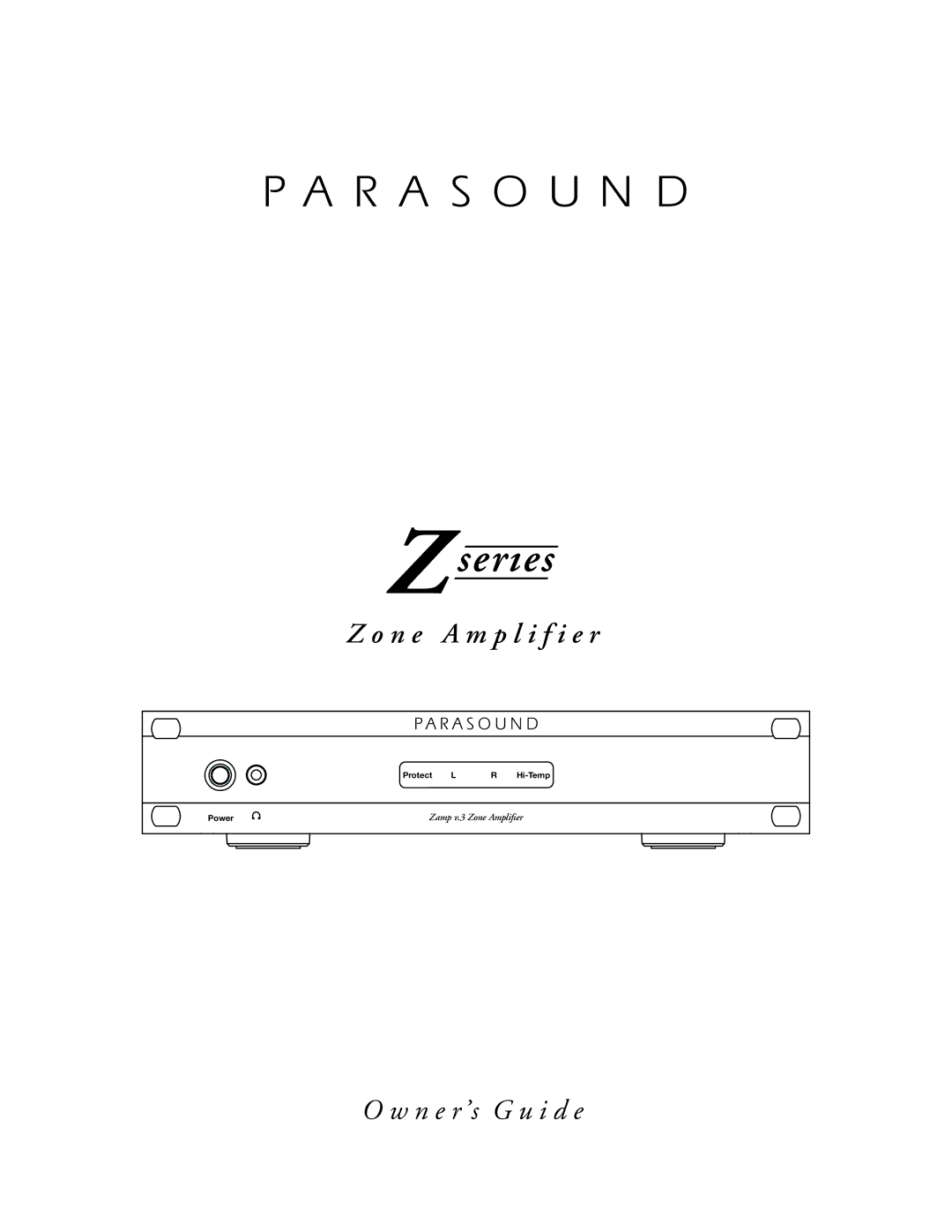 Parasound Zamp v.3 manual N e a m p l i f i e r 