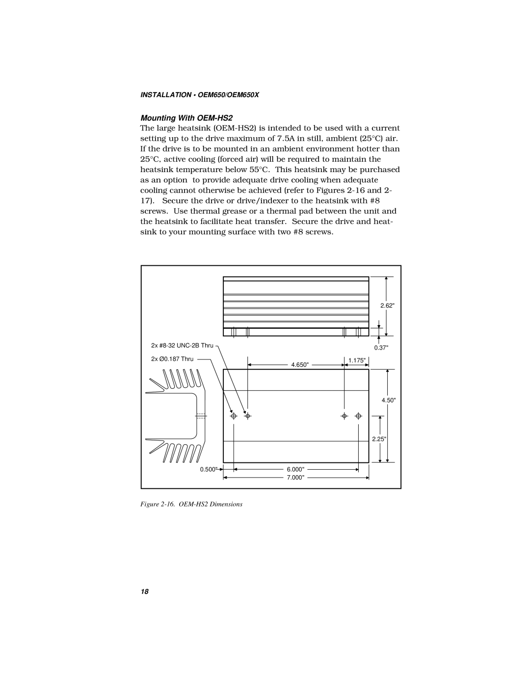 Parker  Products OEM350X, OEM650X manual Mounting With OEM-HS2, OEM-HS2 Dimensions 