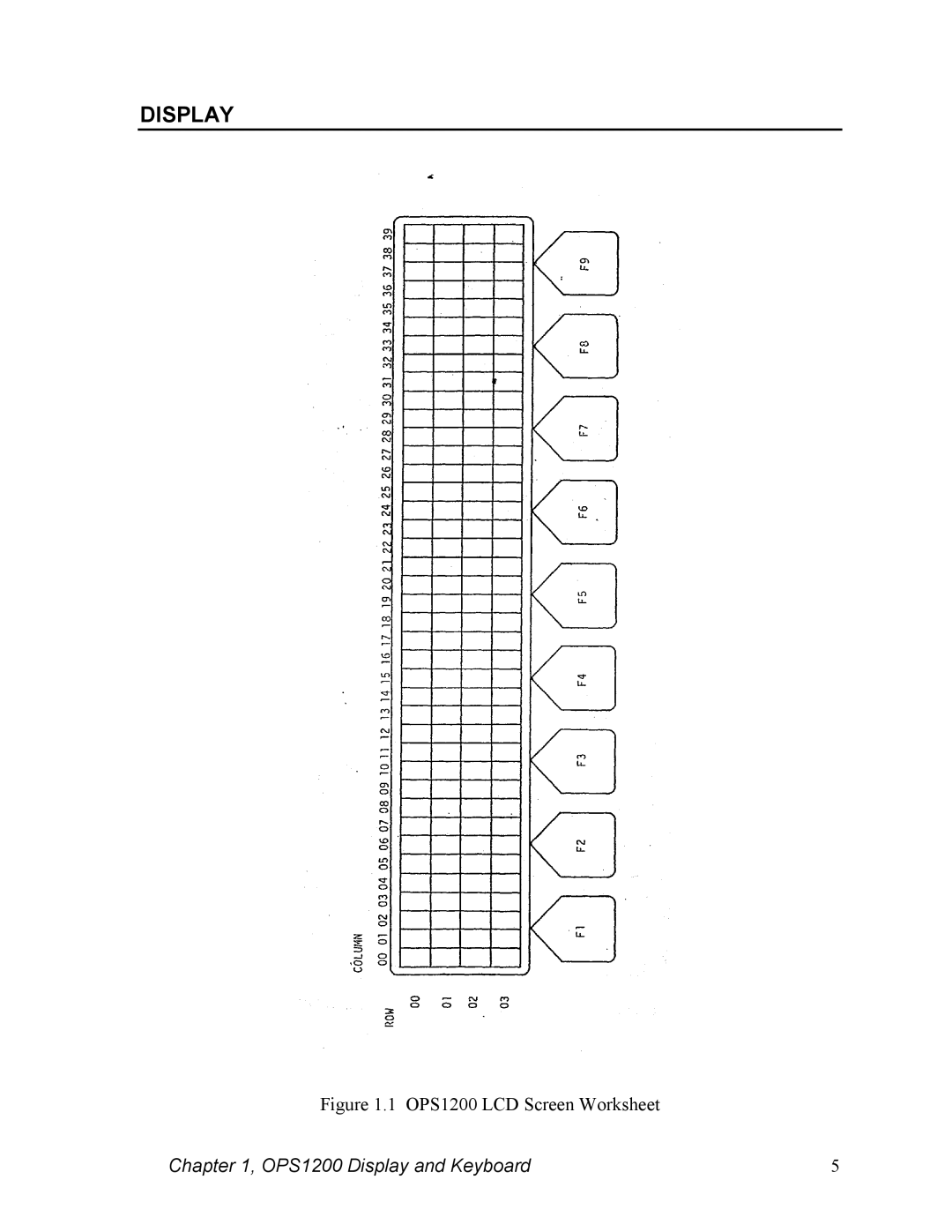 Parker  Products user manual OPS1200 LCD Screen Worksheet 