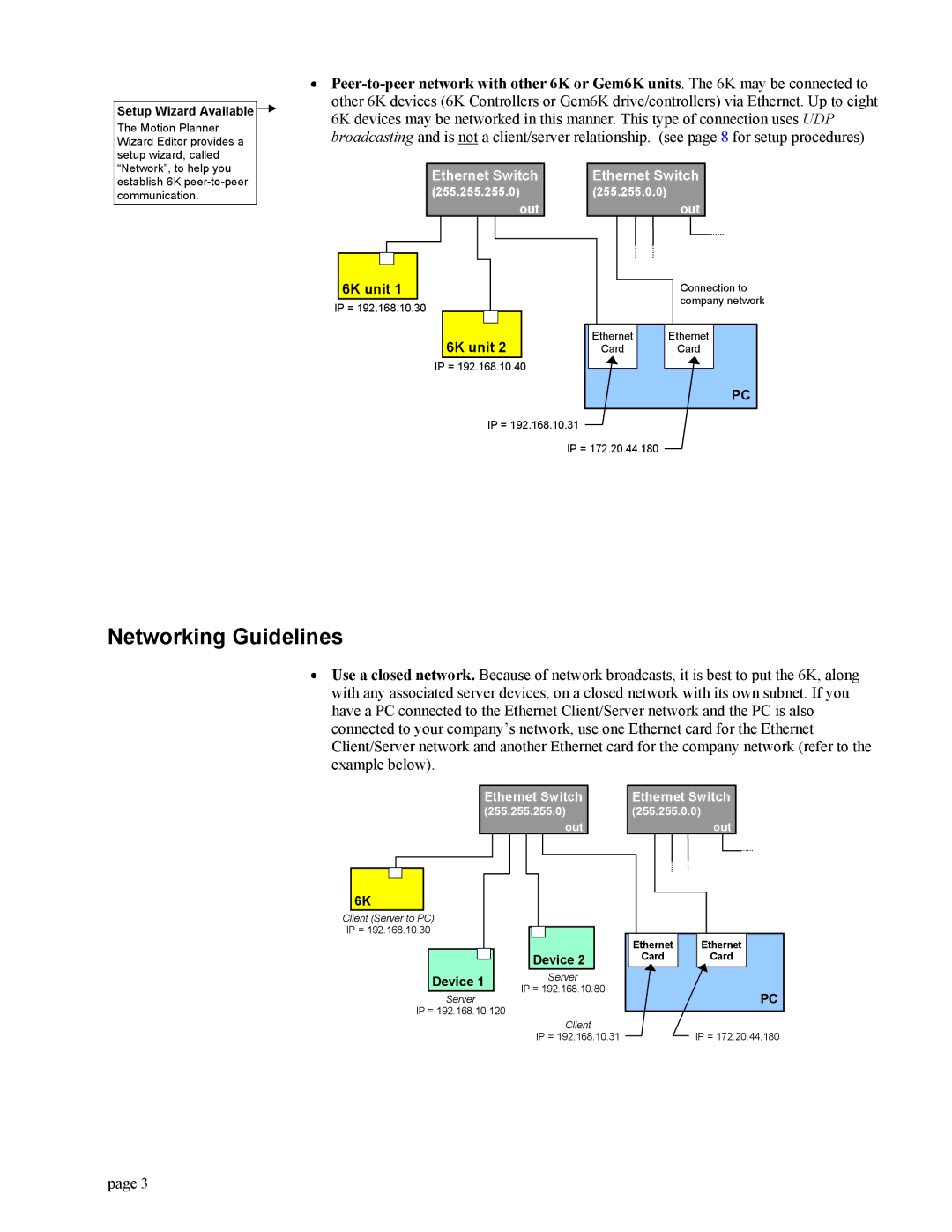 Parker Hannifin GEM6K manual Networking Guidelines, Device 