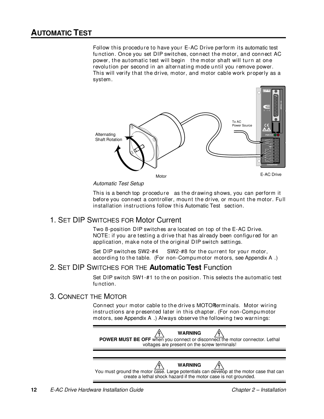 Parker Hannifin 88-020292-01 A manual Automatic Test Setup 