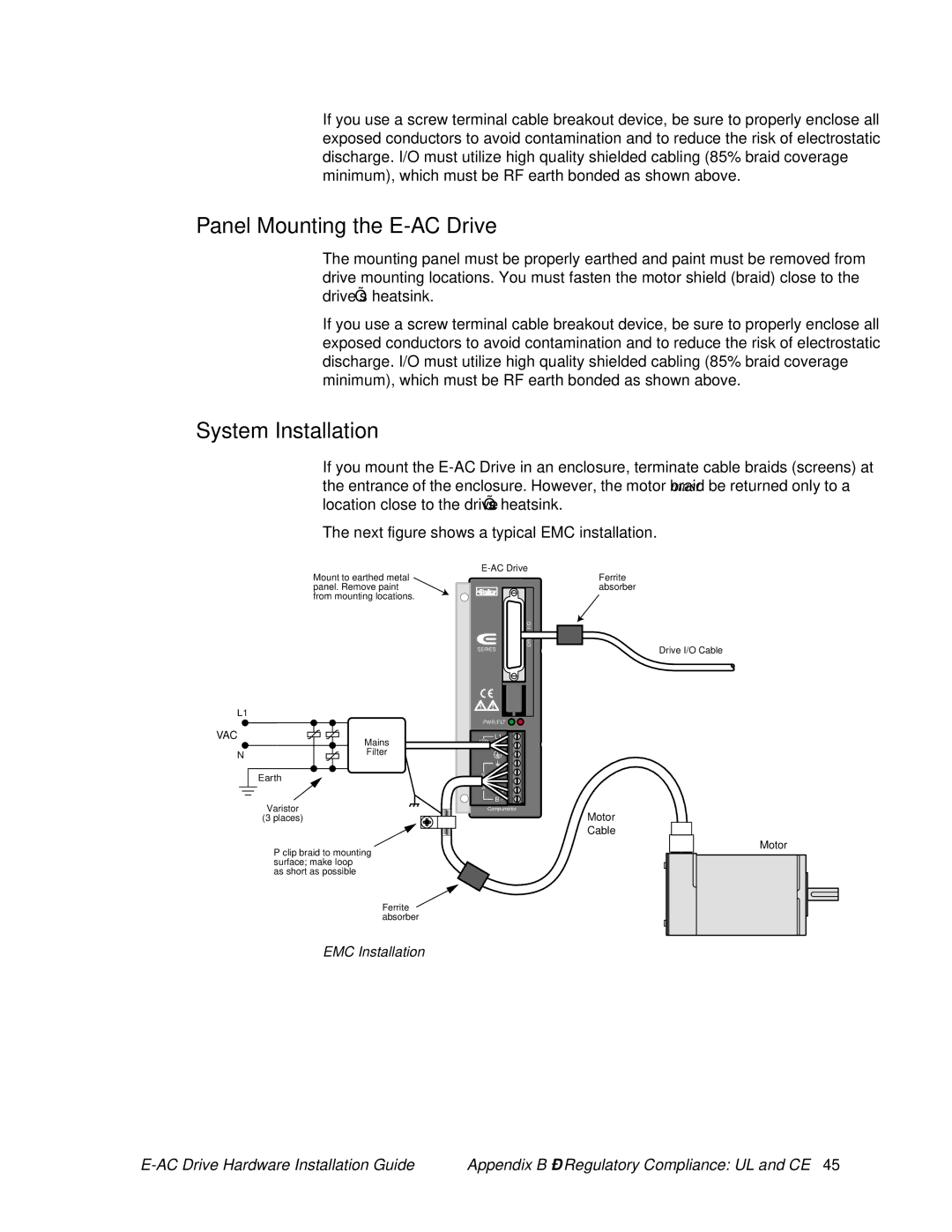 Parker Hannifin 88-020292-01 A manual Panel Mounting the E-AC Drive 