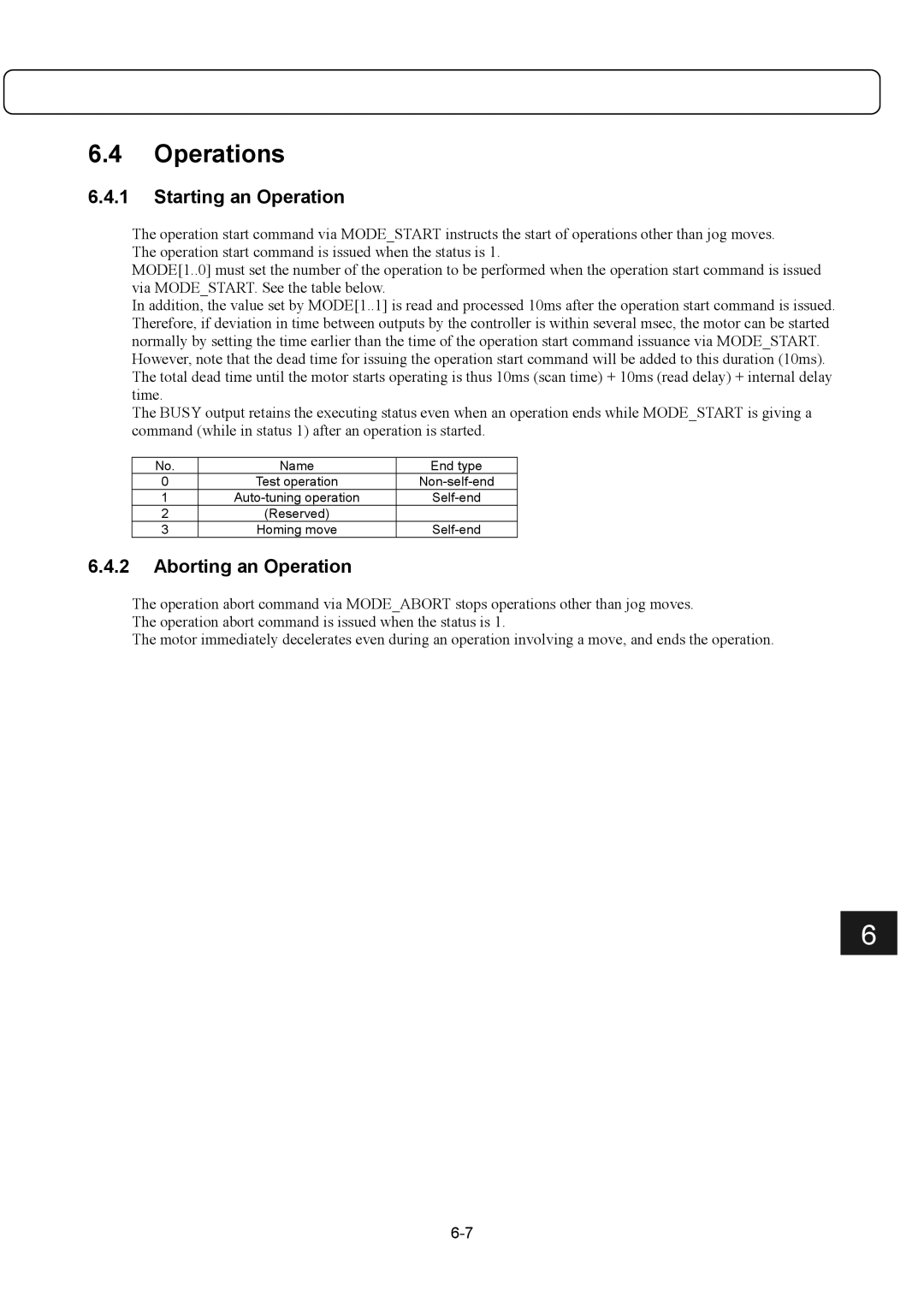 Parker Hannifin G2 manual Operations, Starting an Operation, Aborting an Operation 