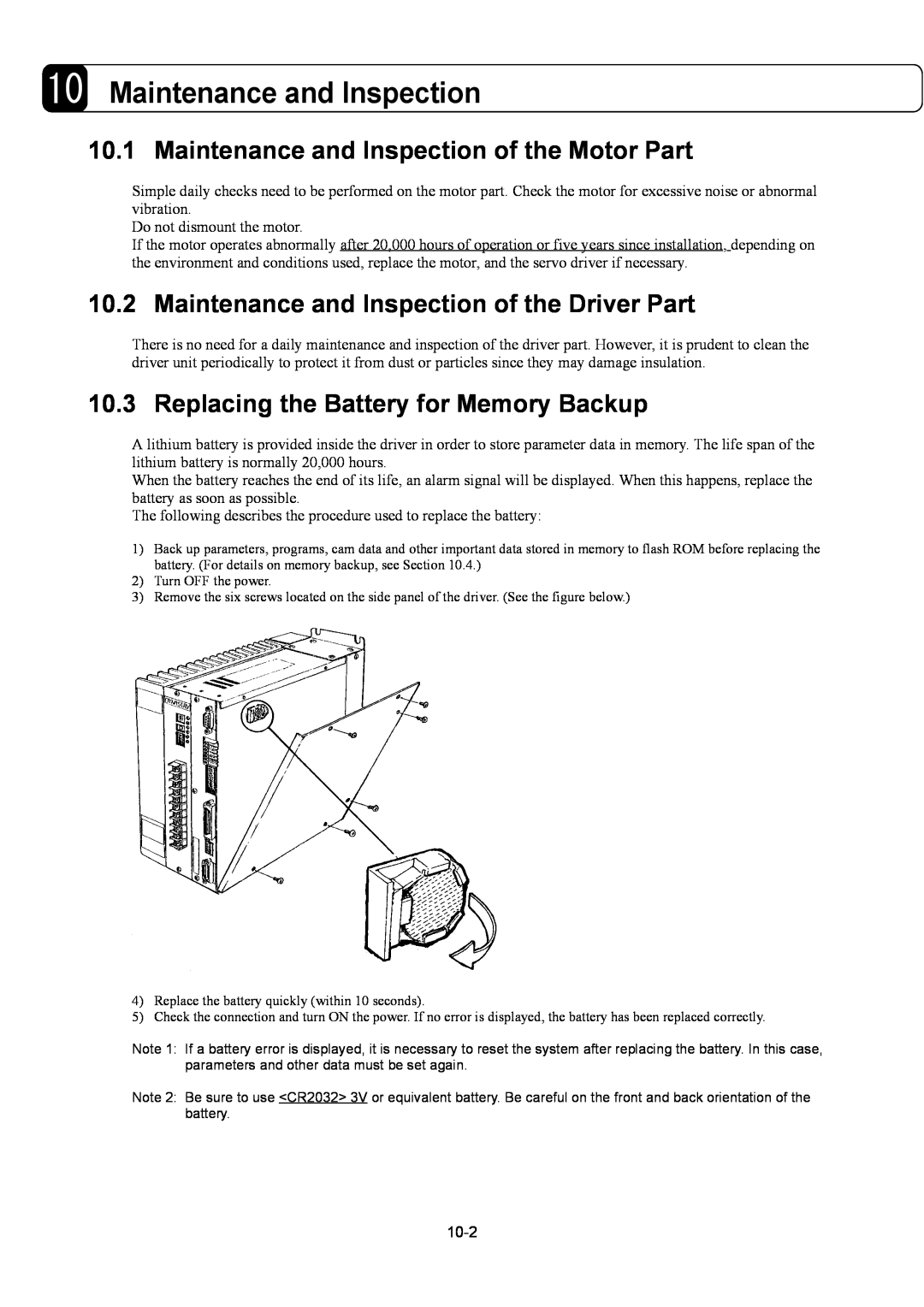 Parker Hannifin G2 manual Maintenance and Inspection of the Motor Part, Maintenance and Inspection of the Driver Part 