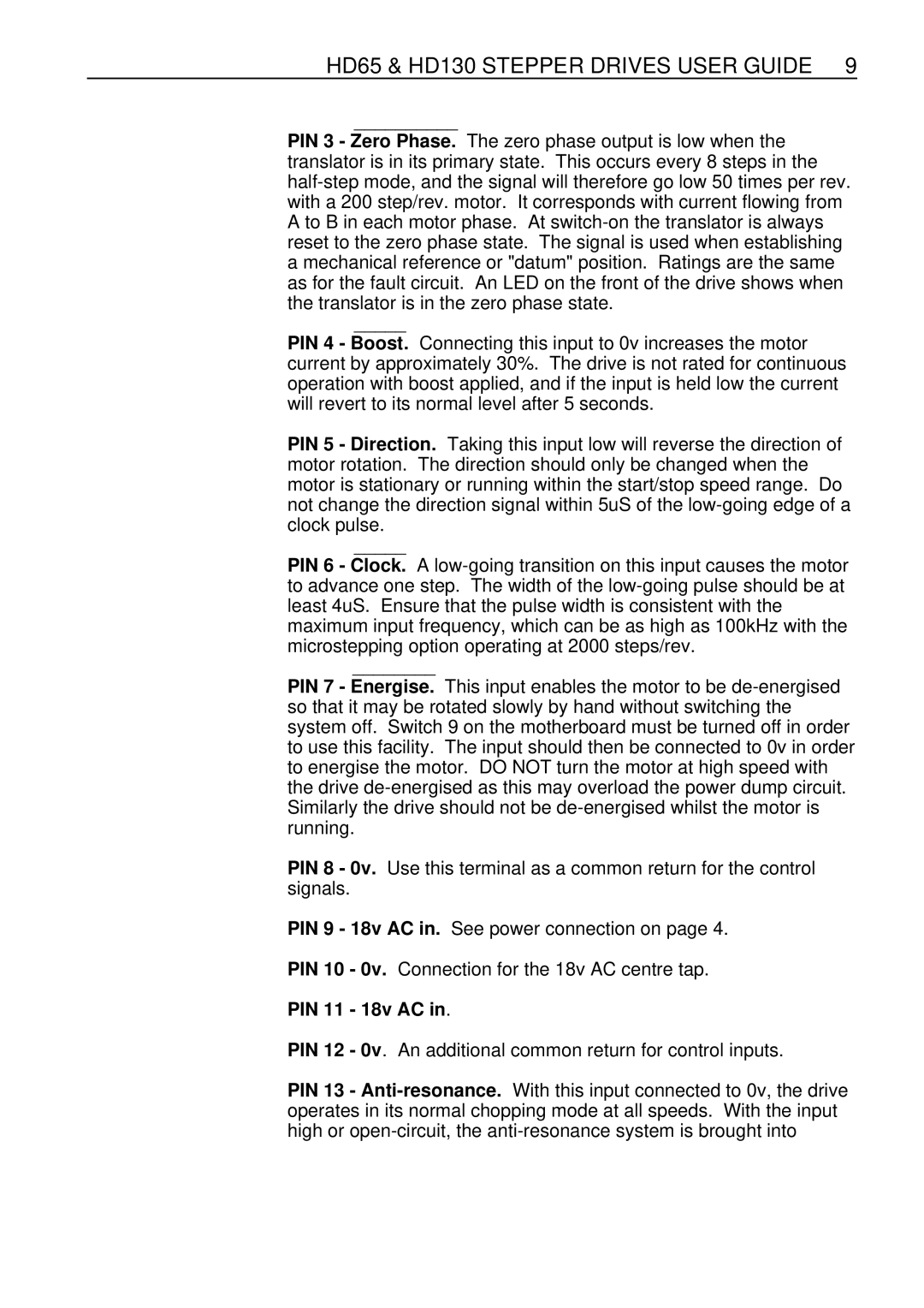 Parker Hannifin manual HD65 & HD130 Stepper Drives User Guide 