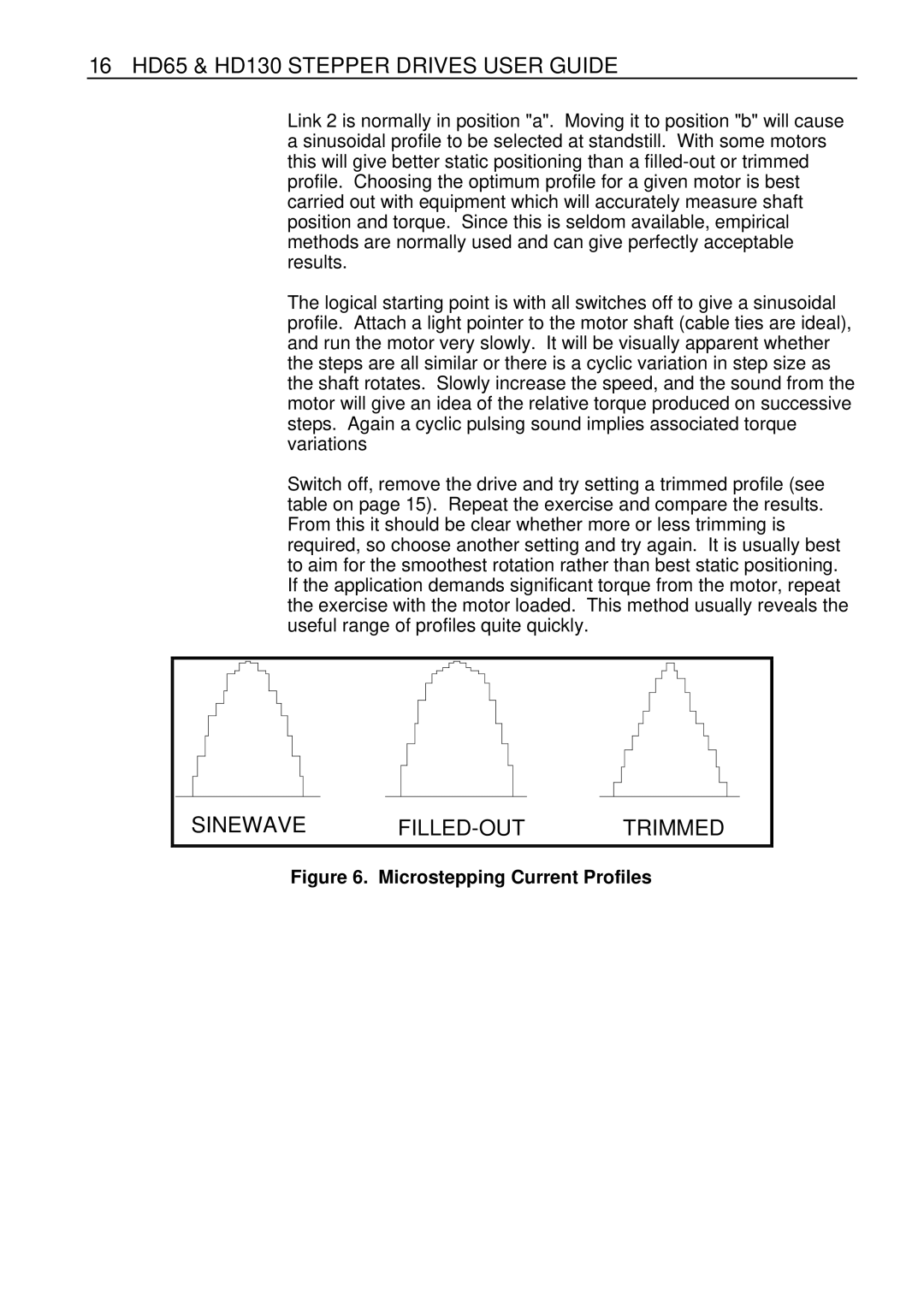 Parker Hannifin manual 16 HD65 & HD130 Stepper Drives User Guide, Sinewave FILLED-OUT Trimmed 