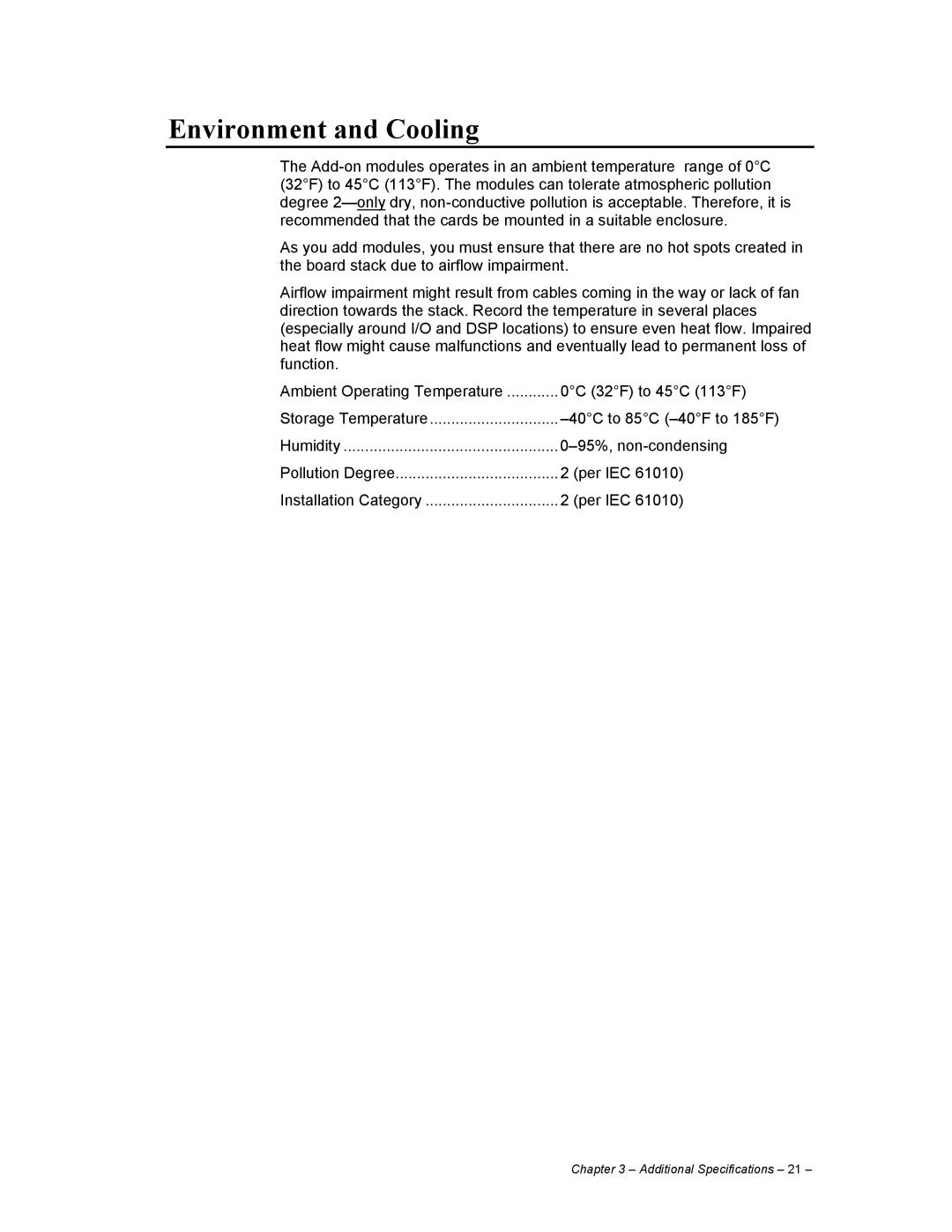 Parker Hannifin P/N88023735/01A manual Environment and Cooling 