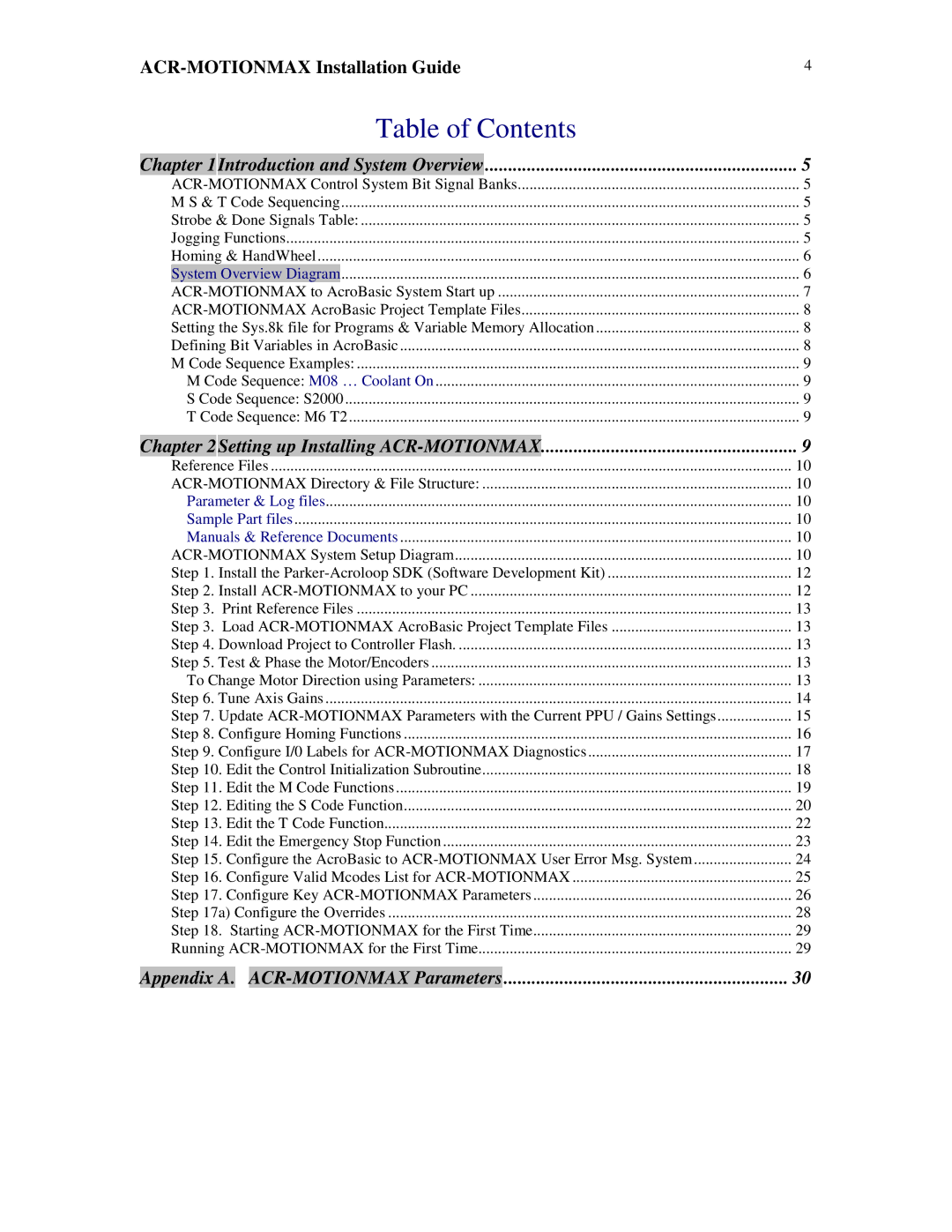 Parker Hannifin VERSION 1.0 manual Table of Contents 