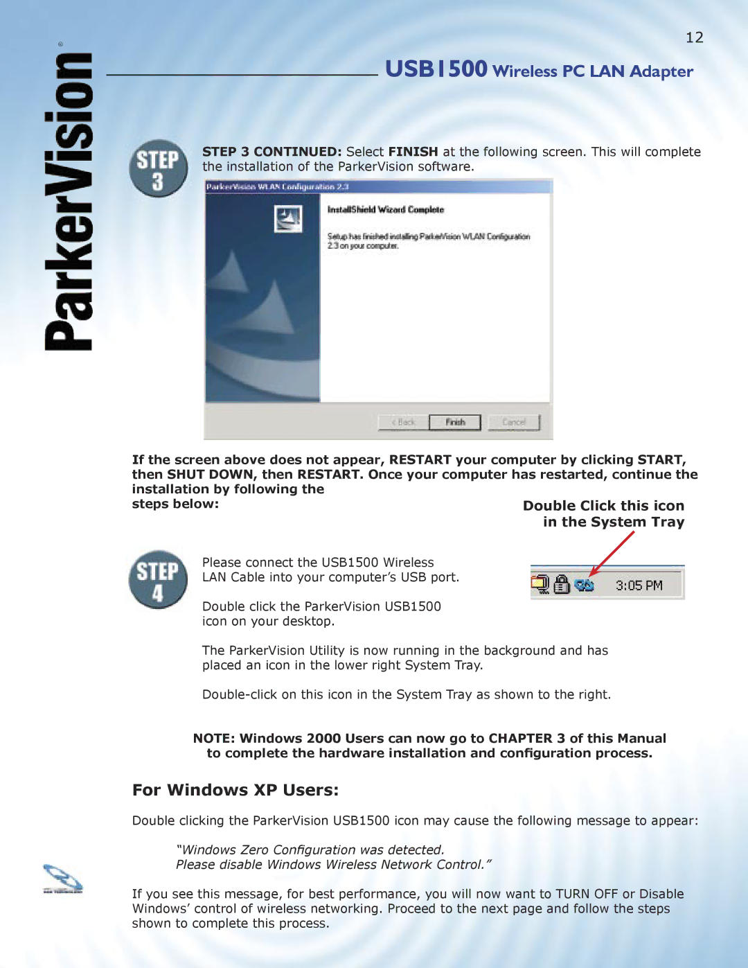 ParkerVision USB1500 manual For Windows XP Users 