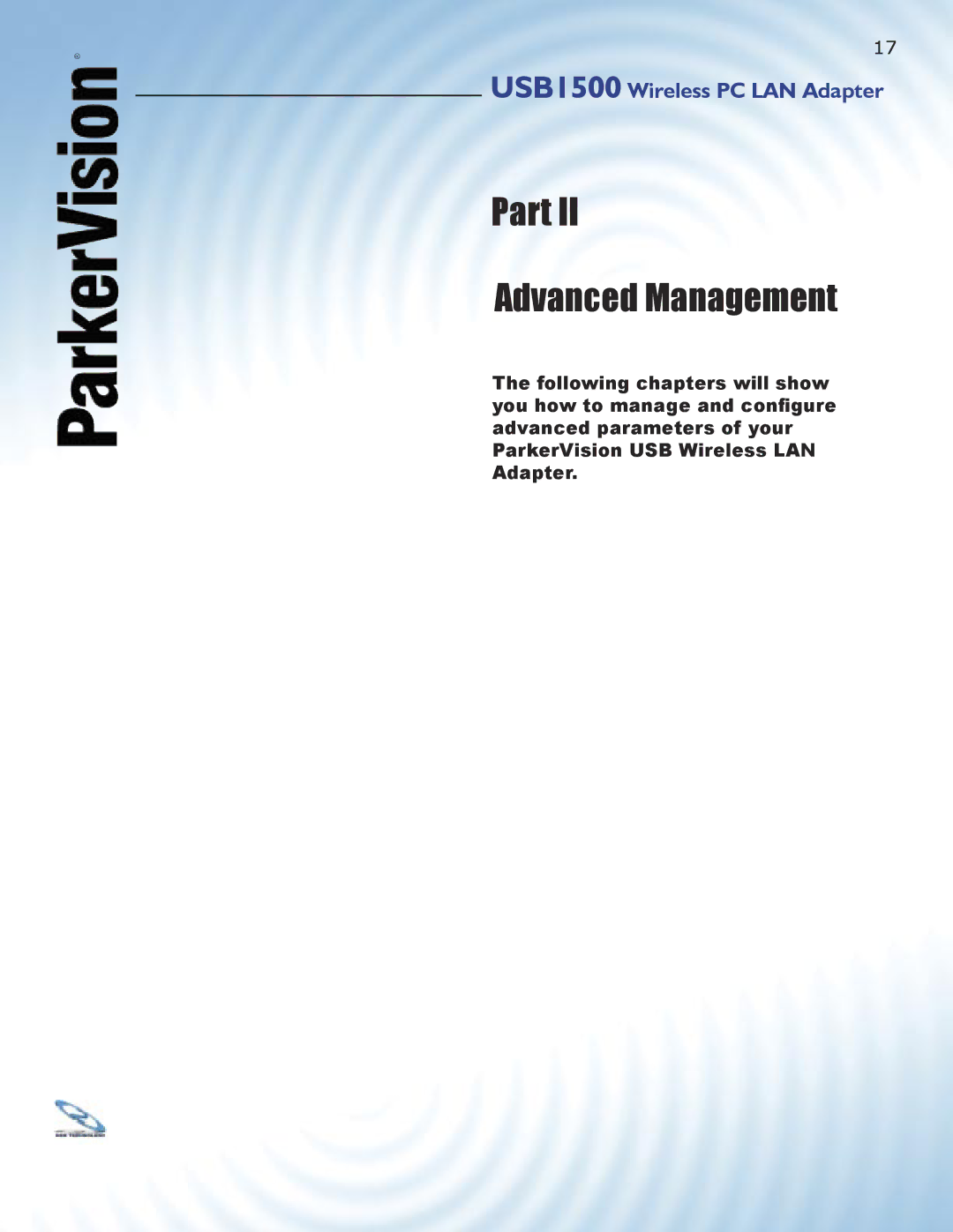 ParkerVision USB1500 manual Part Advanced Management 