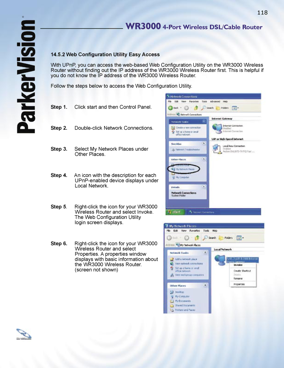 ParkerVision WR3000 manual Web Conﬁguration Utility Easy Access 