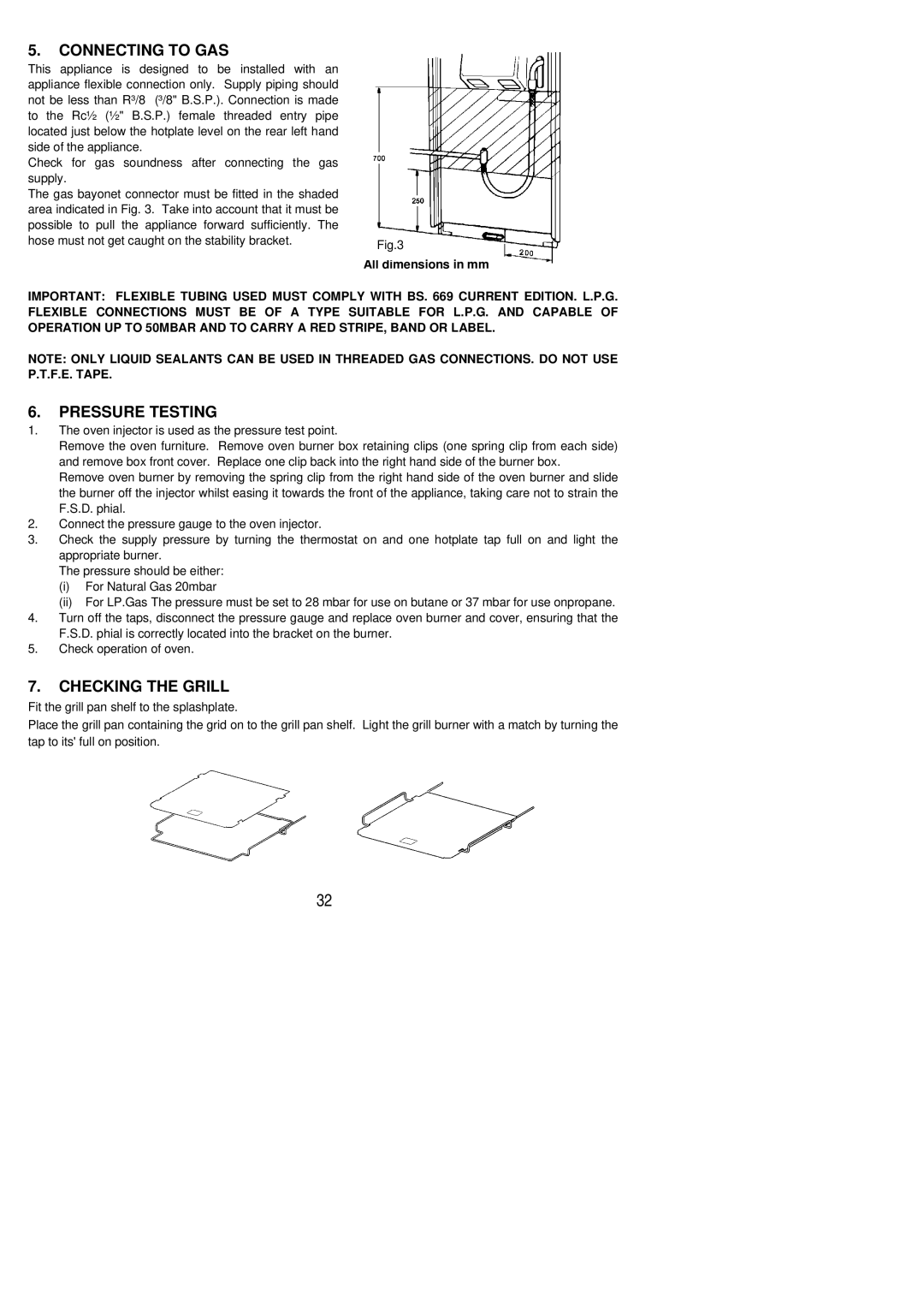 Parkinson Cowan Libra installation instructions Connecting to GAS, Pressure Testing, Checking the Grill 