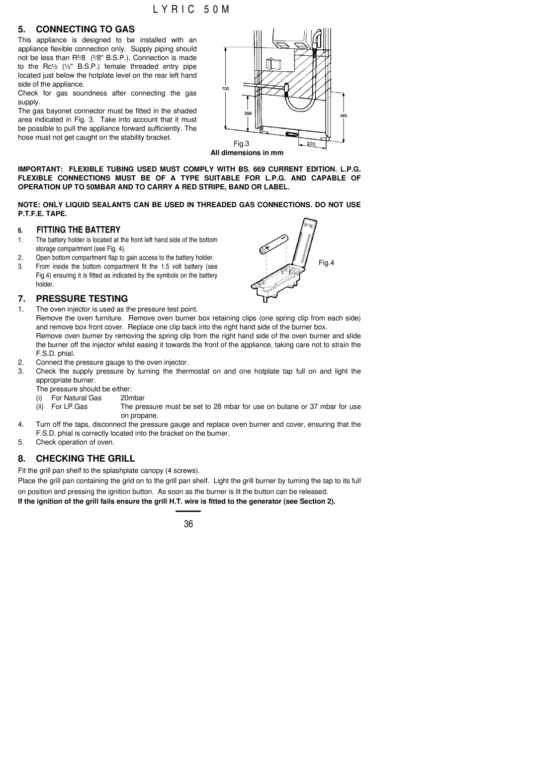 Parkinson Cowan LYRIC 50M Connecting to GAS, Fitting the Battery, Pressure Testing, Checking the Grill 