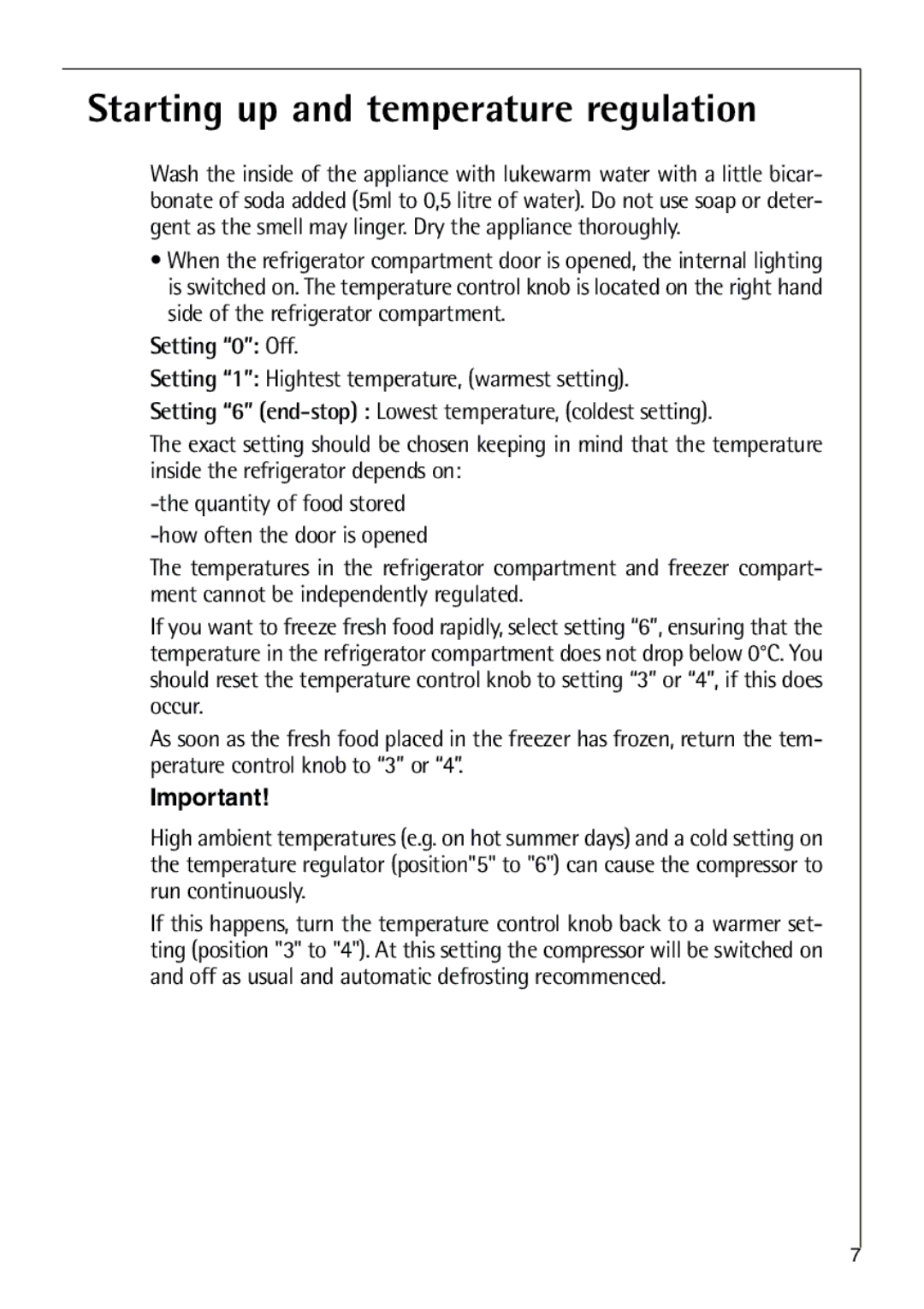 Parkinson Cowan SANTO K 18, SANTO K 9, SANTO K 40-5i user manual Starting up and temperature regulation, Setting 0 Off 