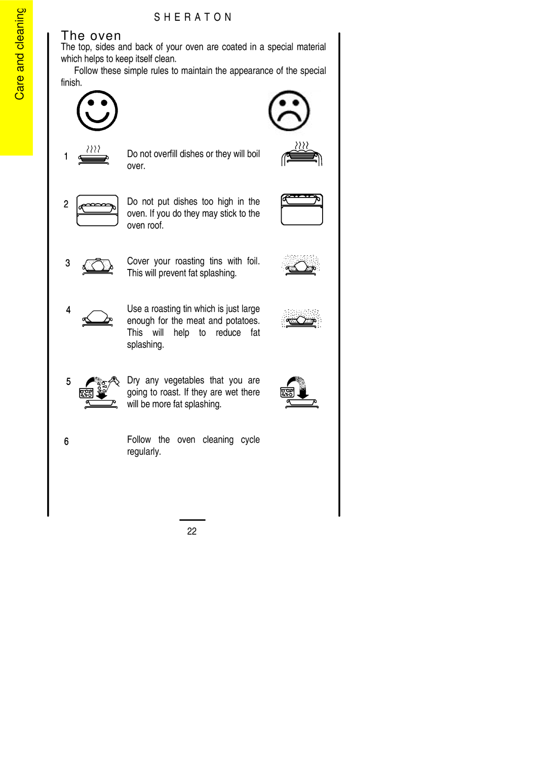 Parkinson Cowan U02059 installation instructions Follow the oven cleaning cycle regularly 