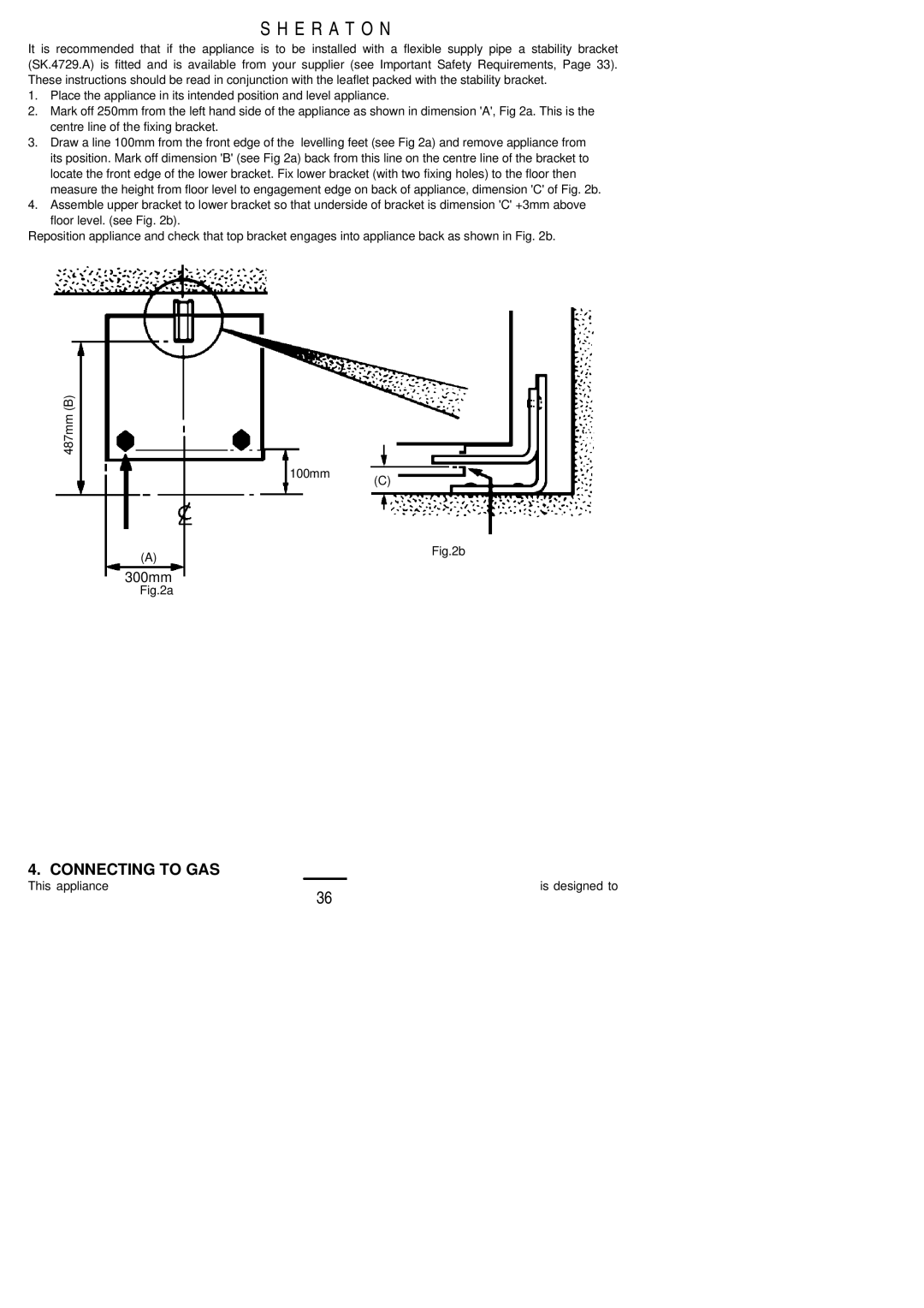 Parkinson Cowan U02059 installation instructions Connecting to GAS 