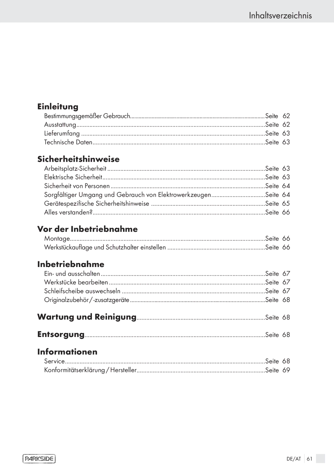 Parkside PDS 200A manual Einleitung, Sicherheitshinweise, Vor der Inbetriebnahme, Informationen 