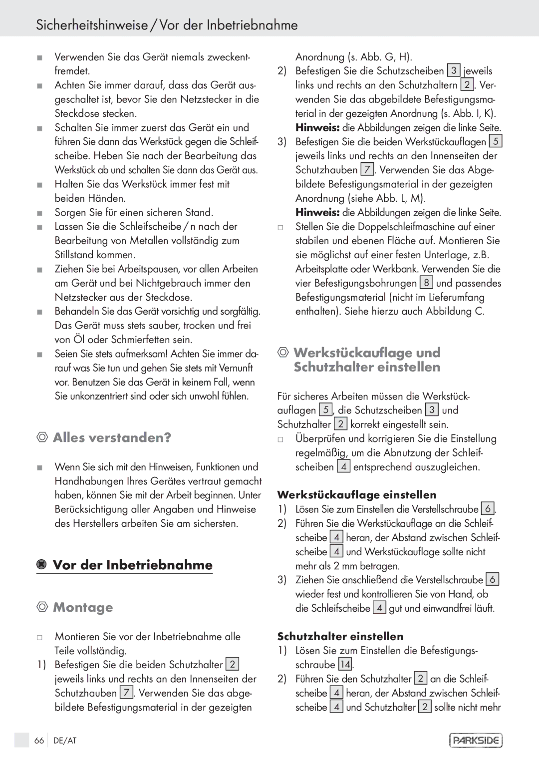 Parkside PDS 200A manual Sicherheitshinweise / Vor der Inbetriebnahme, Alles verstanden?, Montage 