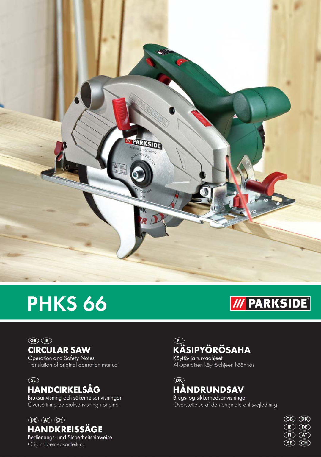 Parkside PHKS 66 manual Phks 