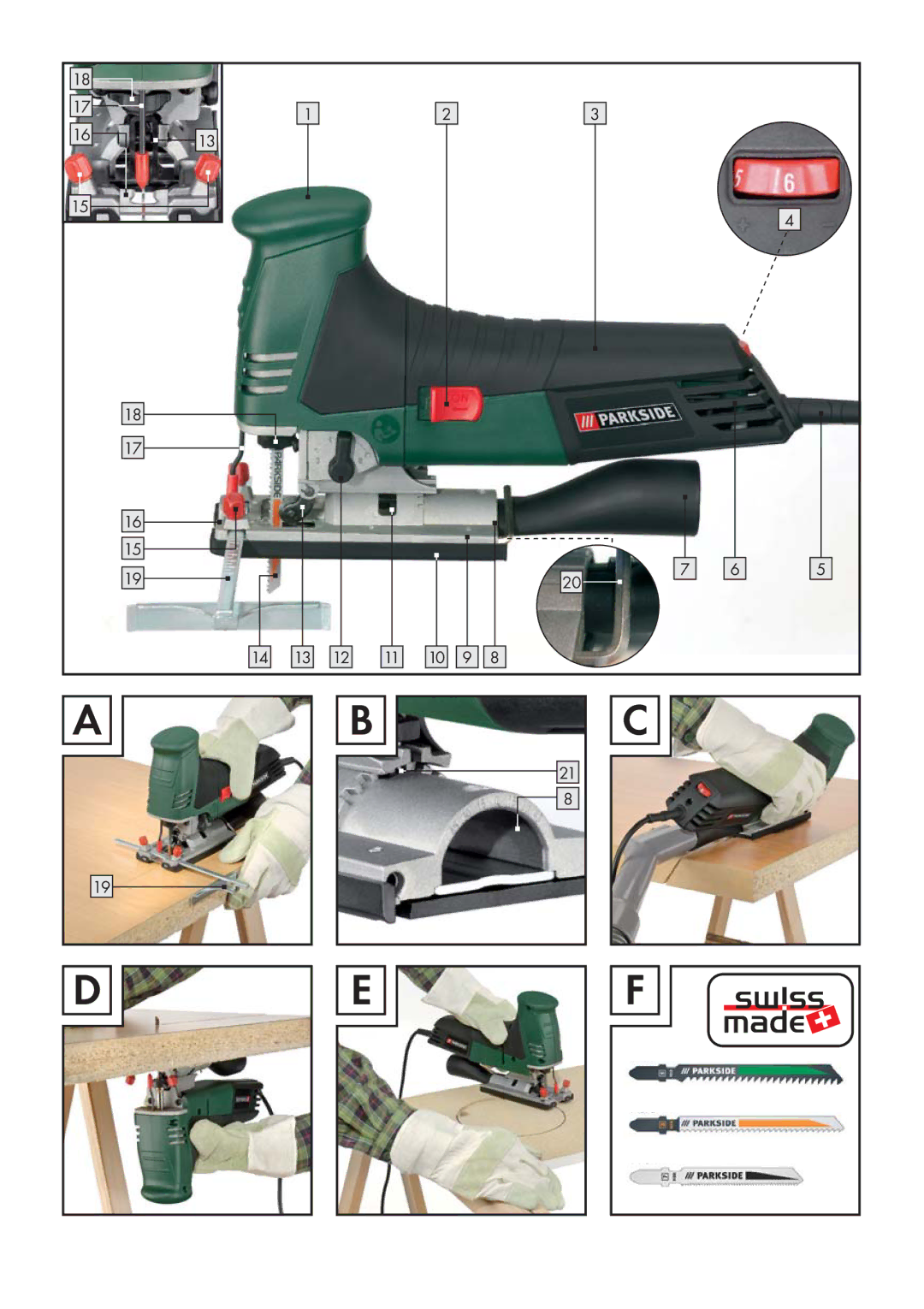 Parkside PPHSS 730 SE manual 13 12 10 9 